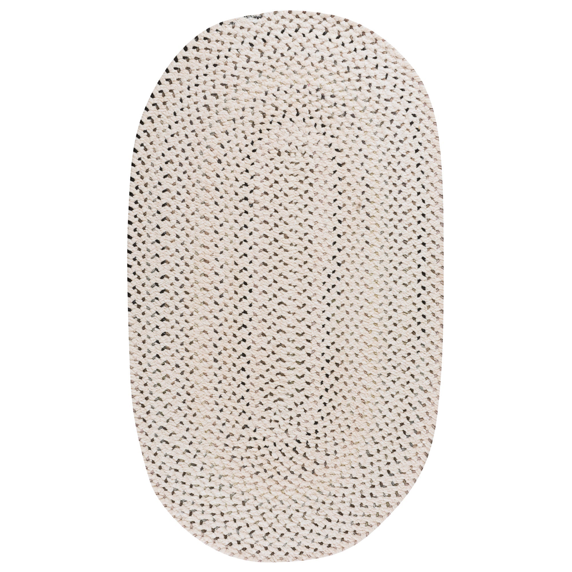 Dramatic Static Foggy Day Braided Rug Oval image