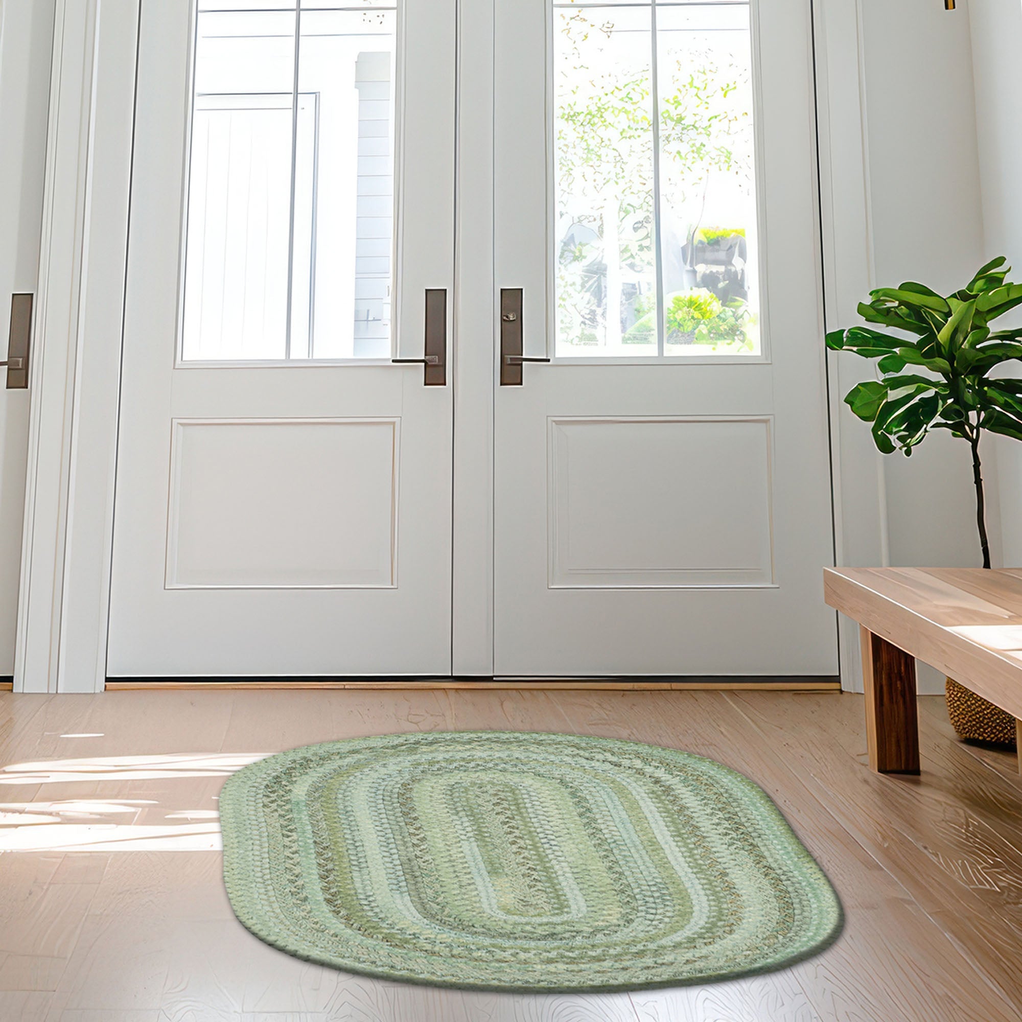 Bayview Sage Braided Rug Oval image