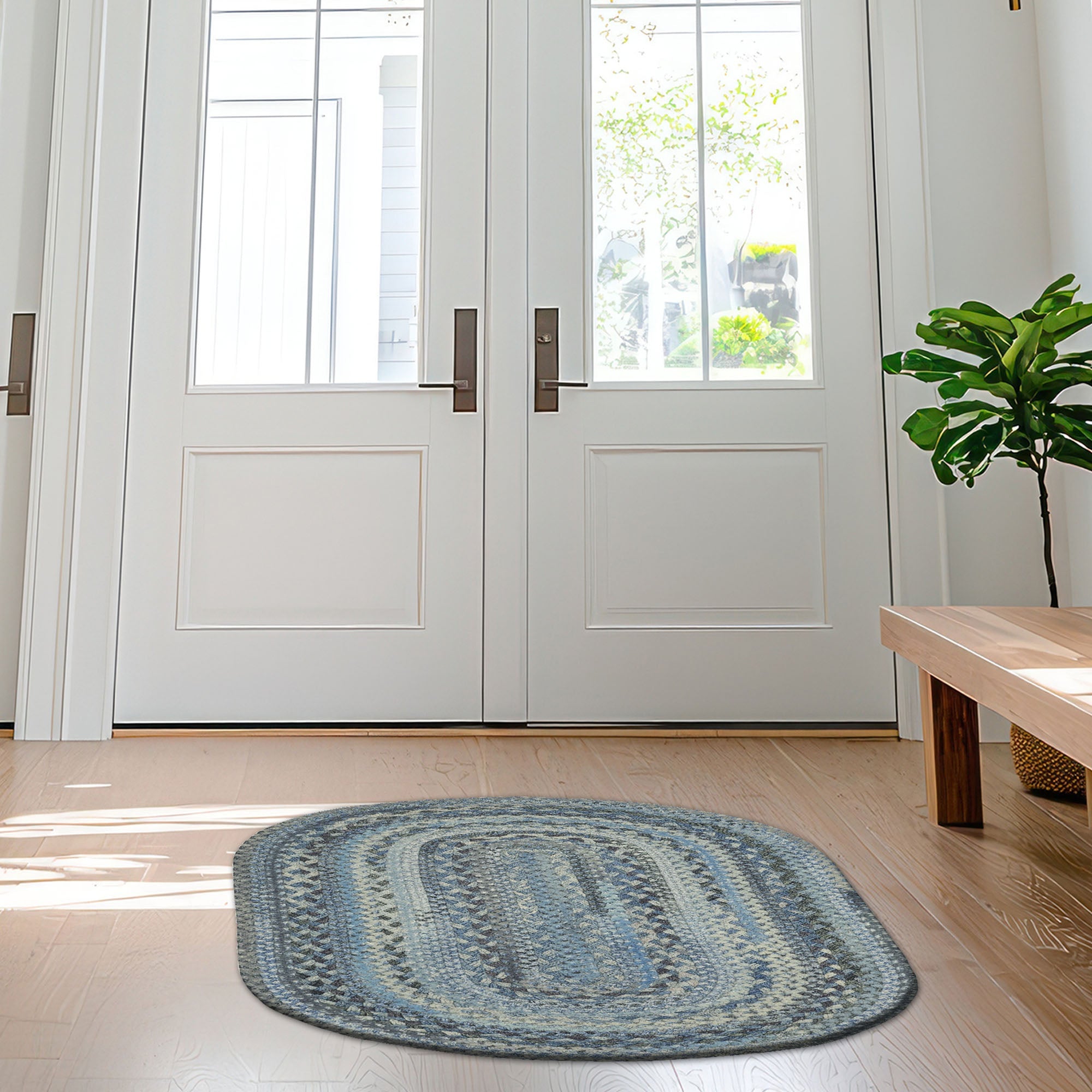Bayview Slate Braided Rug Oval image