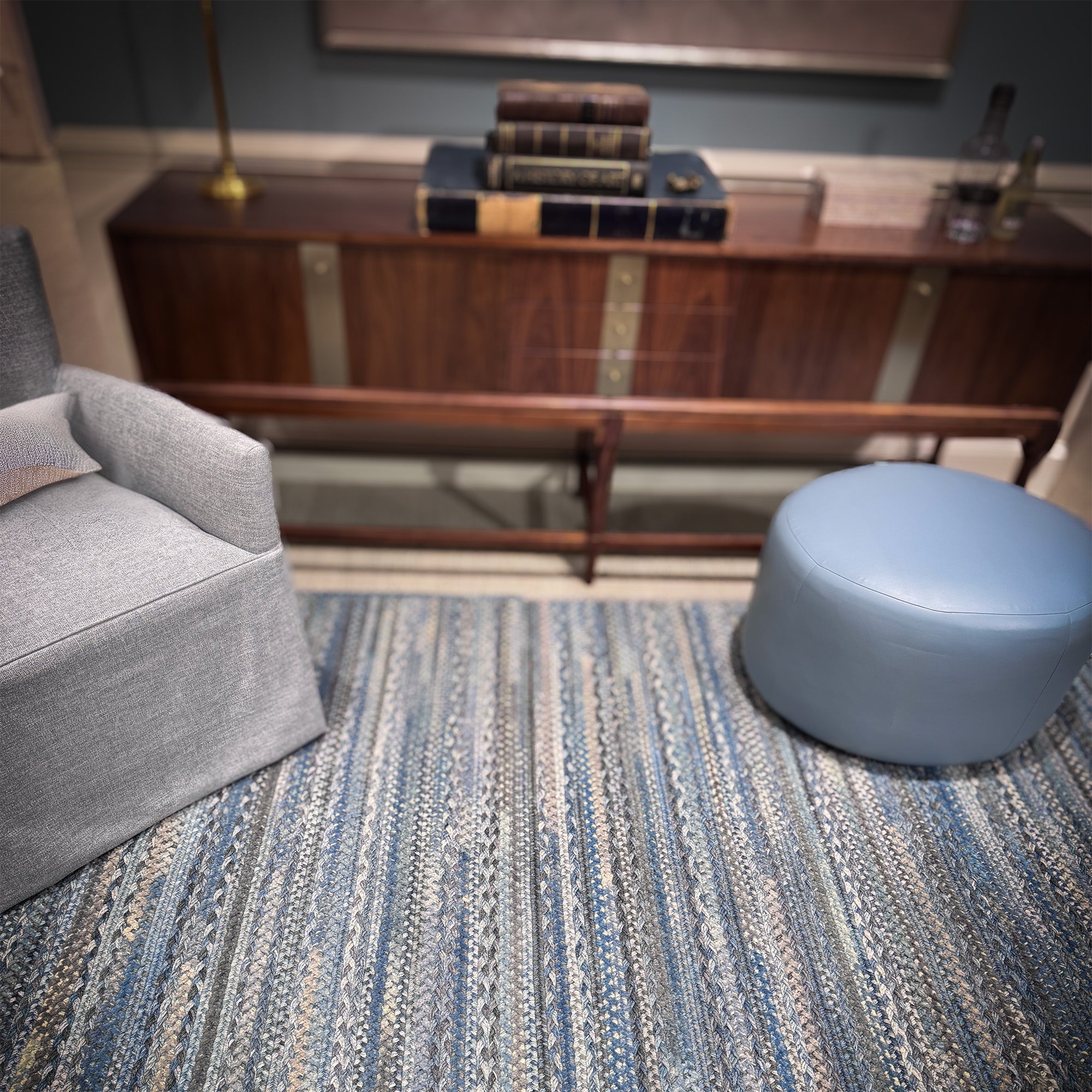 Bayview Slate Braided Rug Cross Sewn Rectangle image