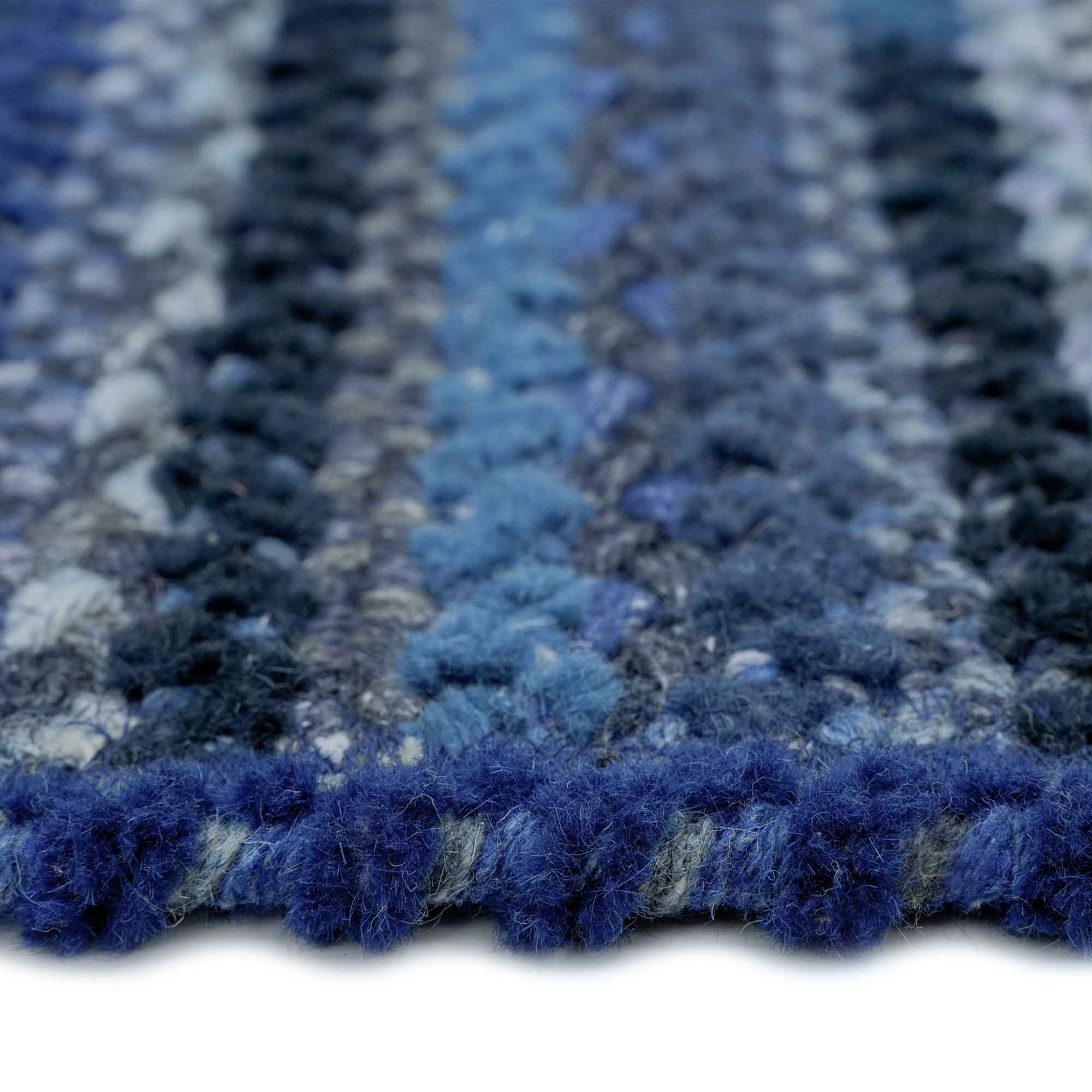 Bayview Twilight Blue Braided Rug Concentric Rectangle image