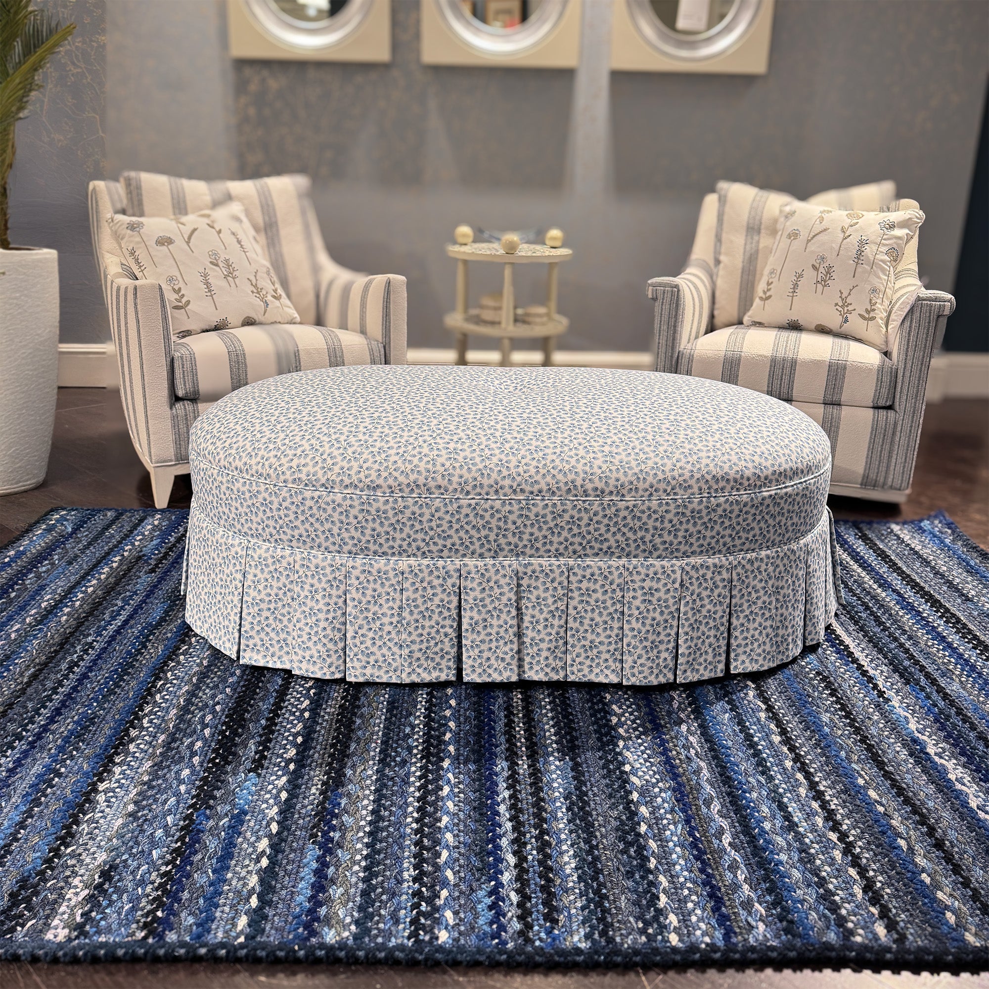 Bayview Twilight Blue Braided Rug Cross Sewn Rectangle image