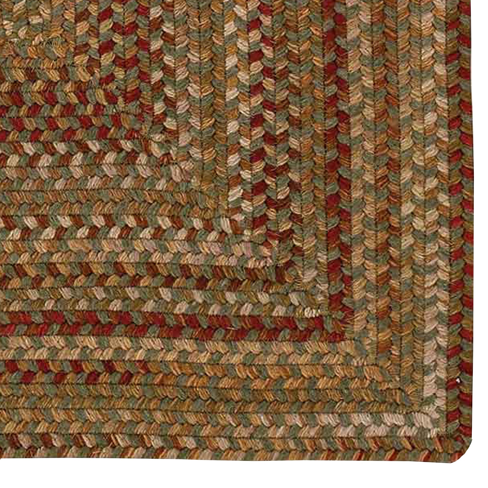 Homecoming Evergreen Braided Rug Concentric Rectangle image