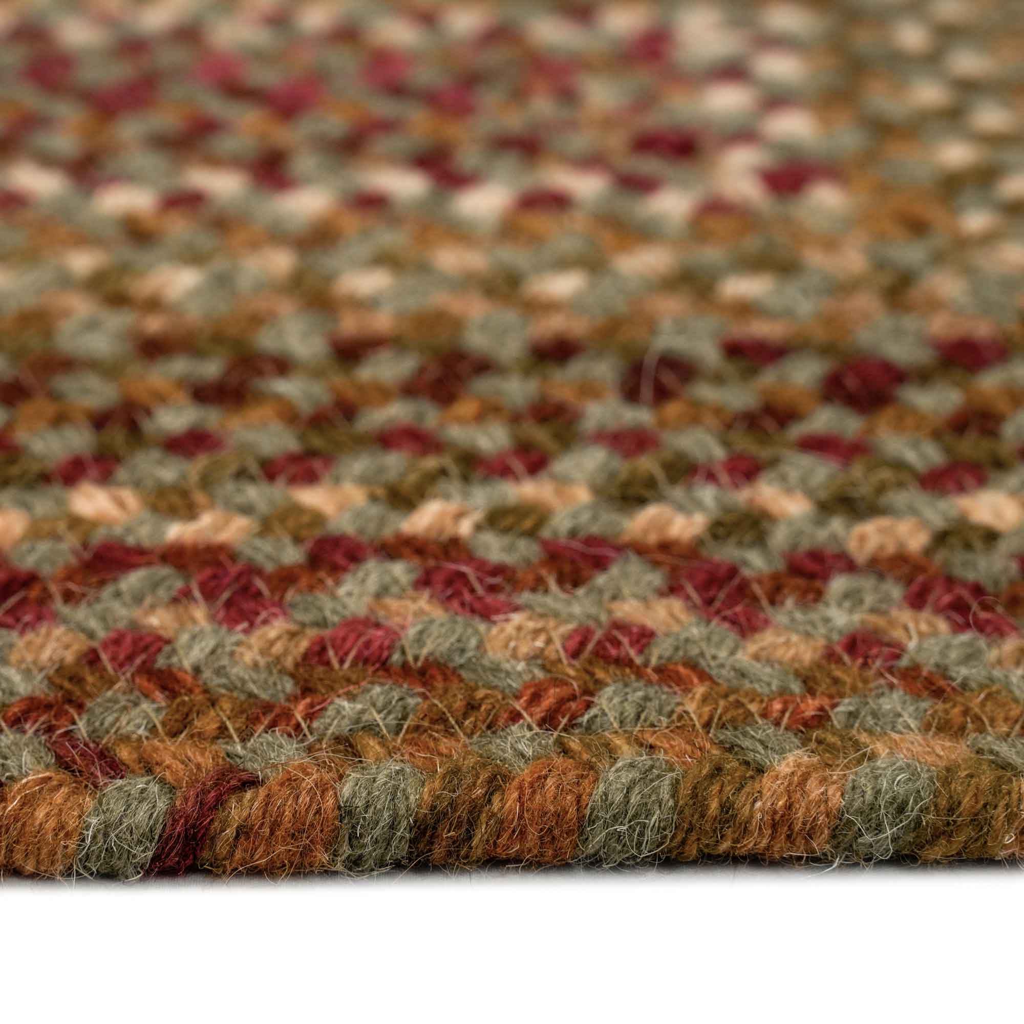 Homecoming Evergreen Braided Rug Concentric Rectangle image