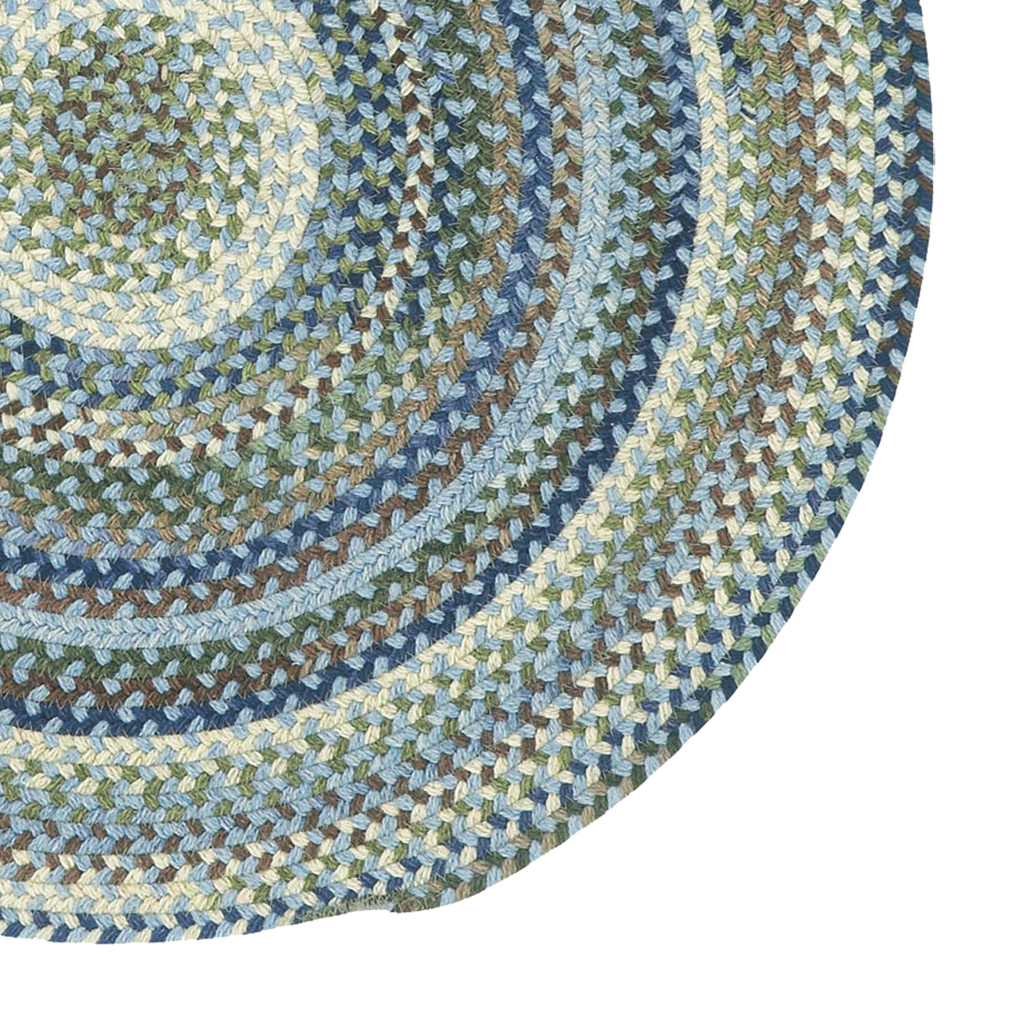 Homecoming Sky Blue Braided Rug Round image