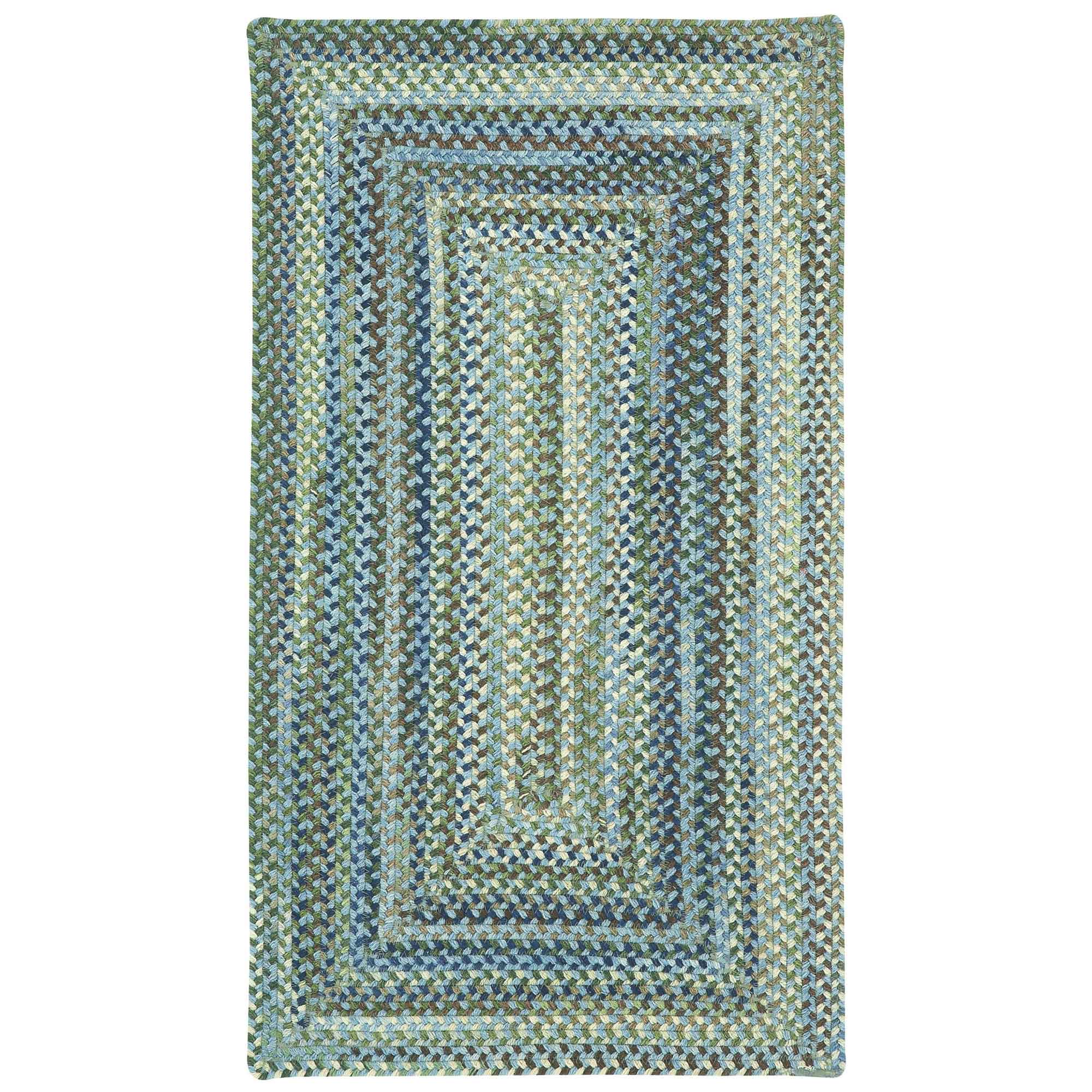 Homecoming Sky Blue Braided Rug Concentric Rectangle image
