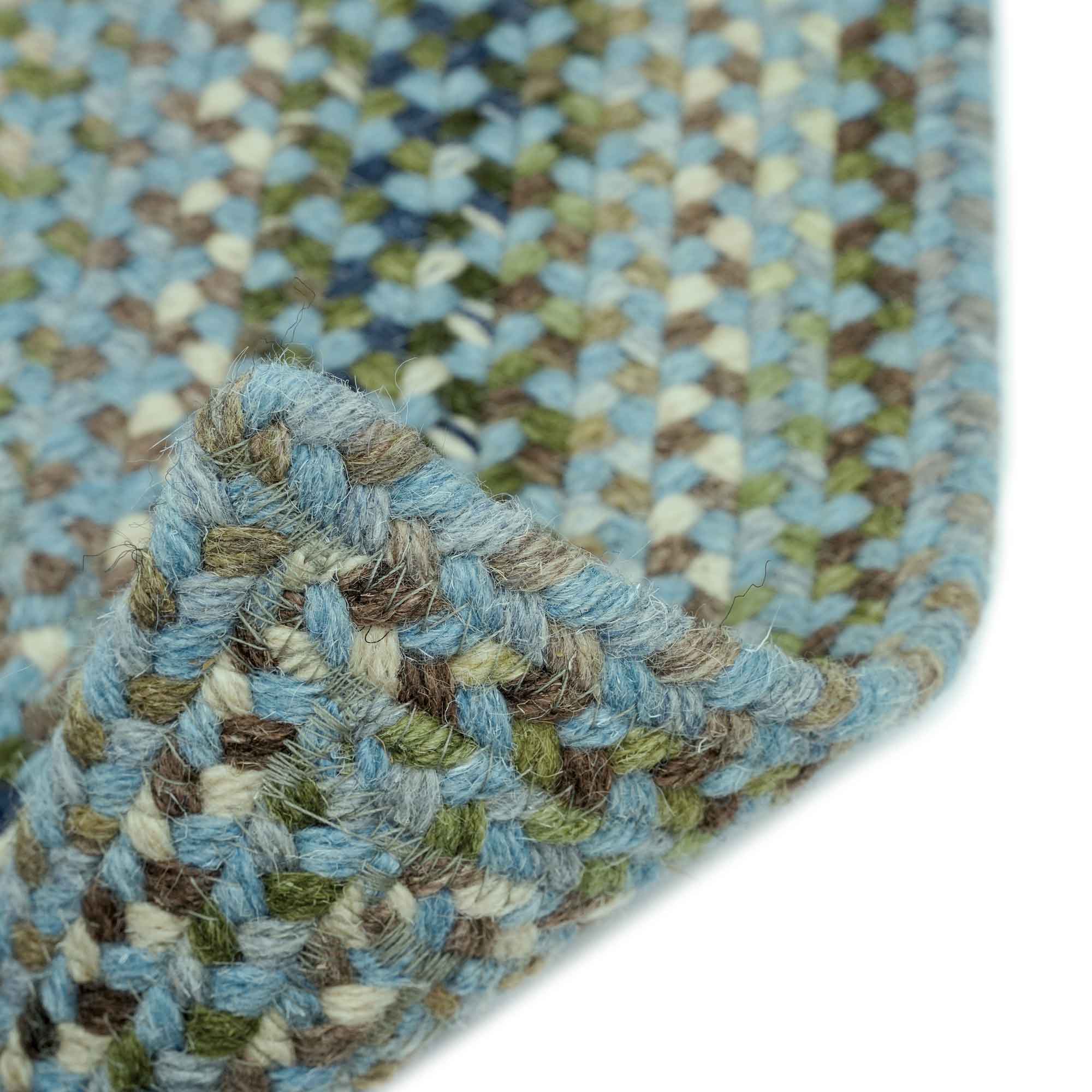 Homecoming Sky Blue Braided Rug Concentric Rectangle image