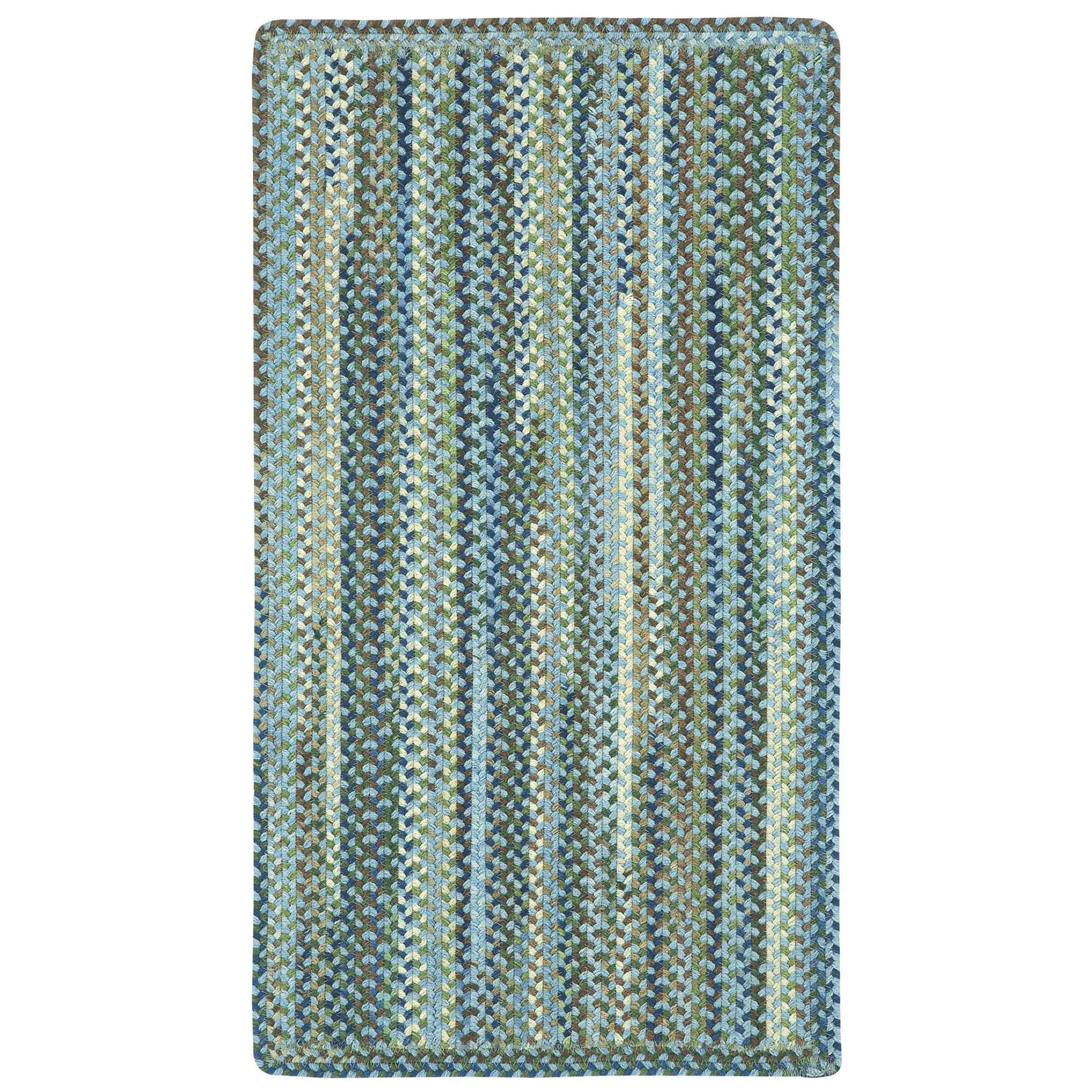 Homecoming Sky Blue Braided Rug Vertical Stripe Rectangle image