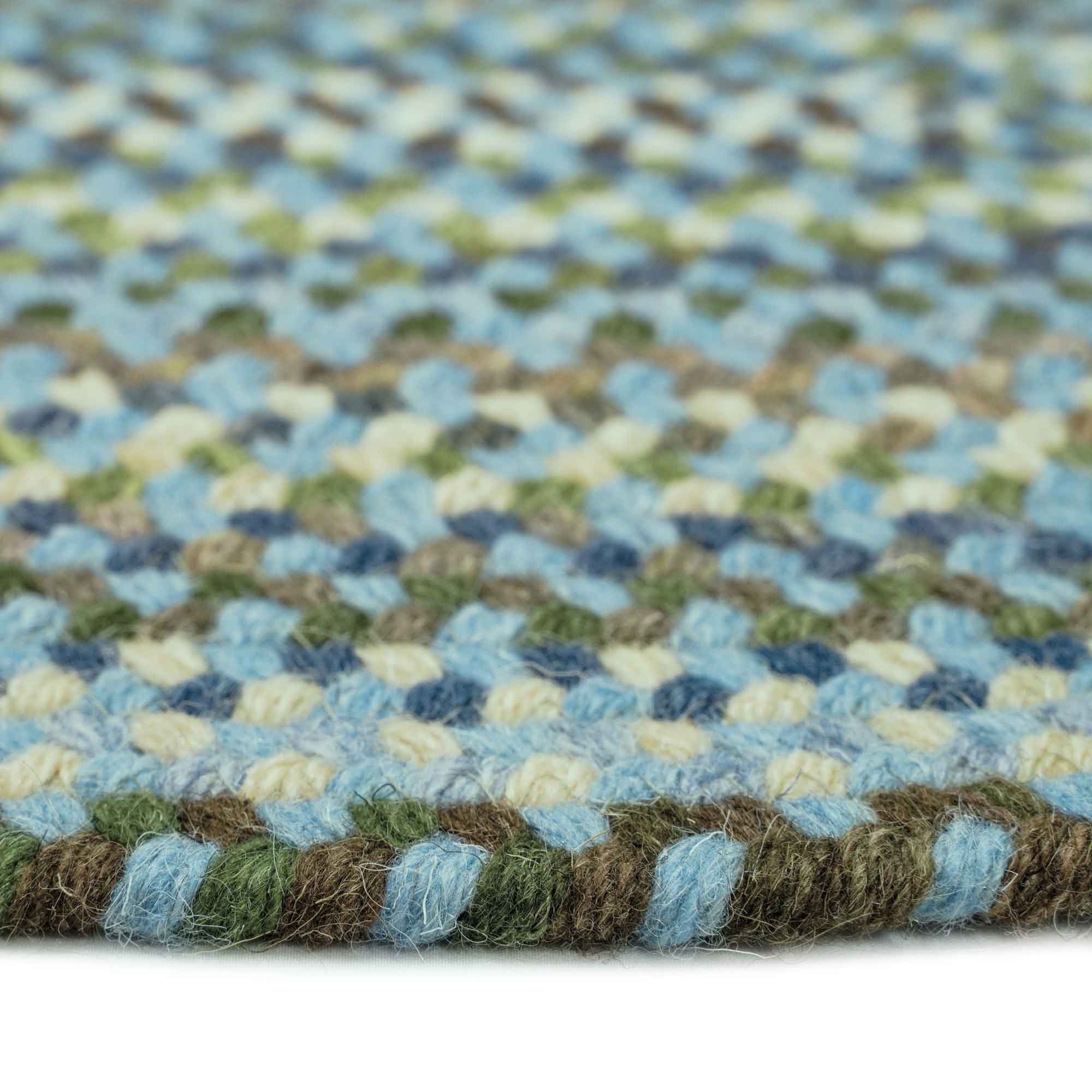 Homecoming Sky Blue Braided Rug Oval image