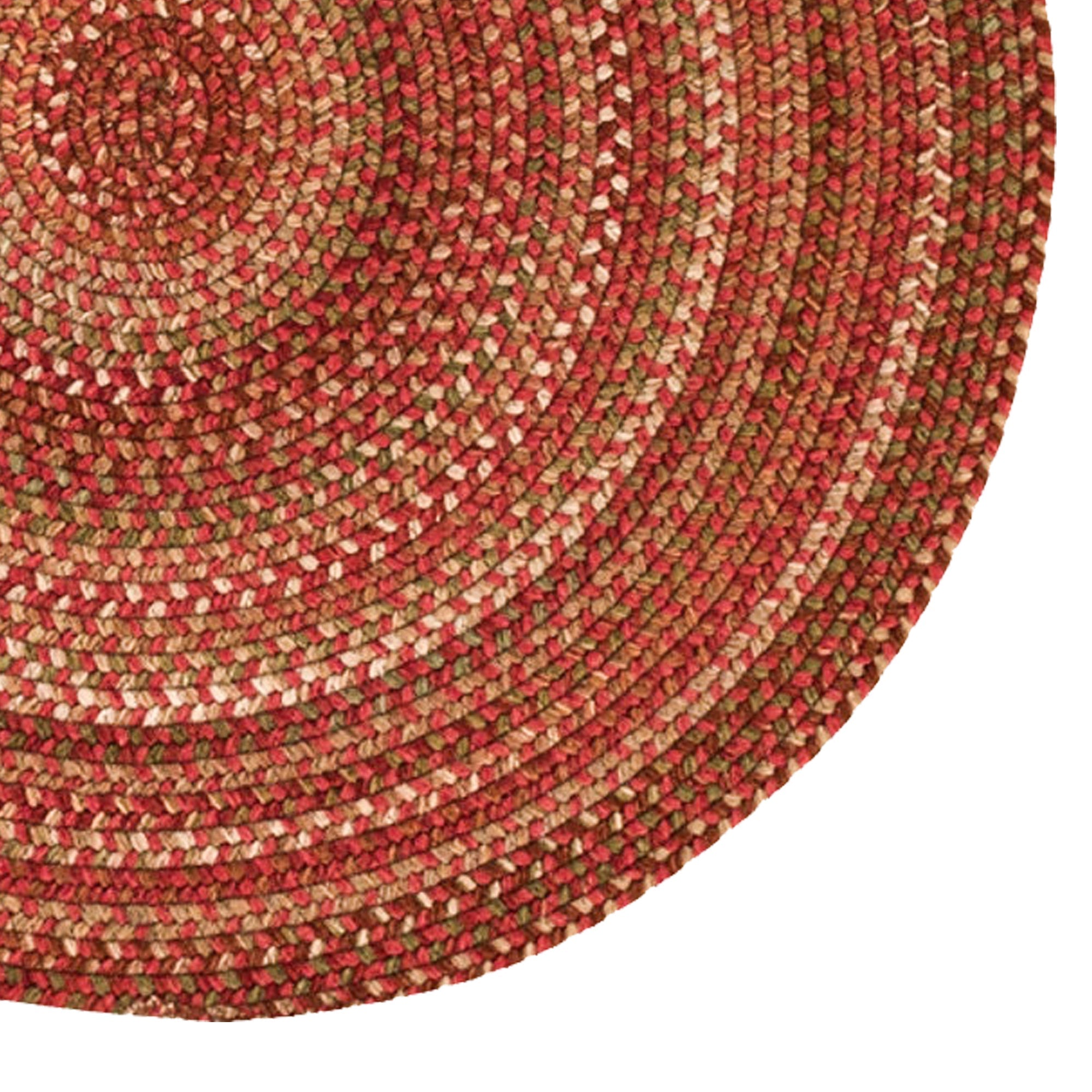 Homecoming Rosewood Red Braided Rug Round image