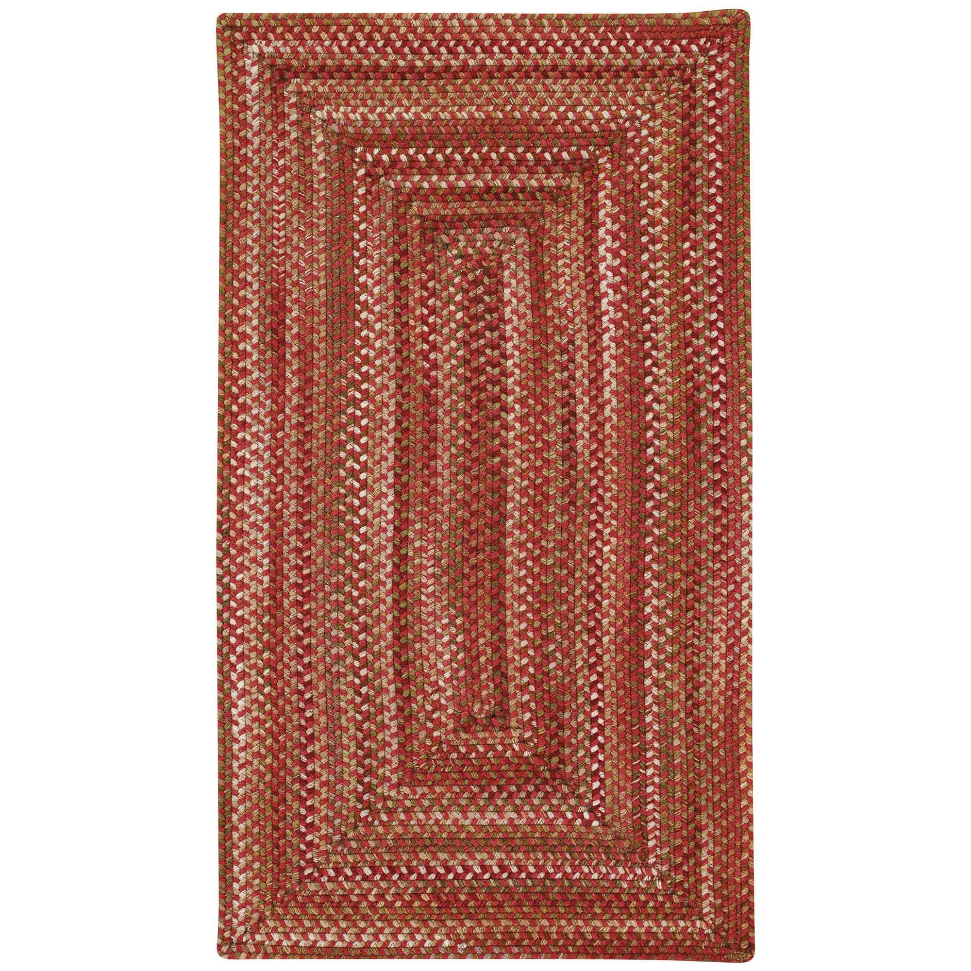 Homecoming Rosewood Red Braided Rug Concentric Rectangle image