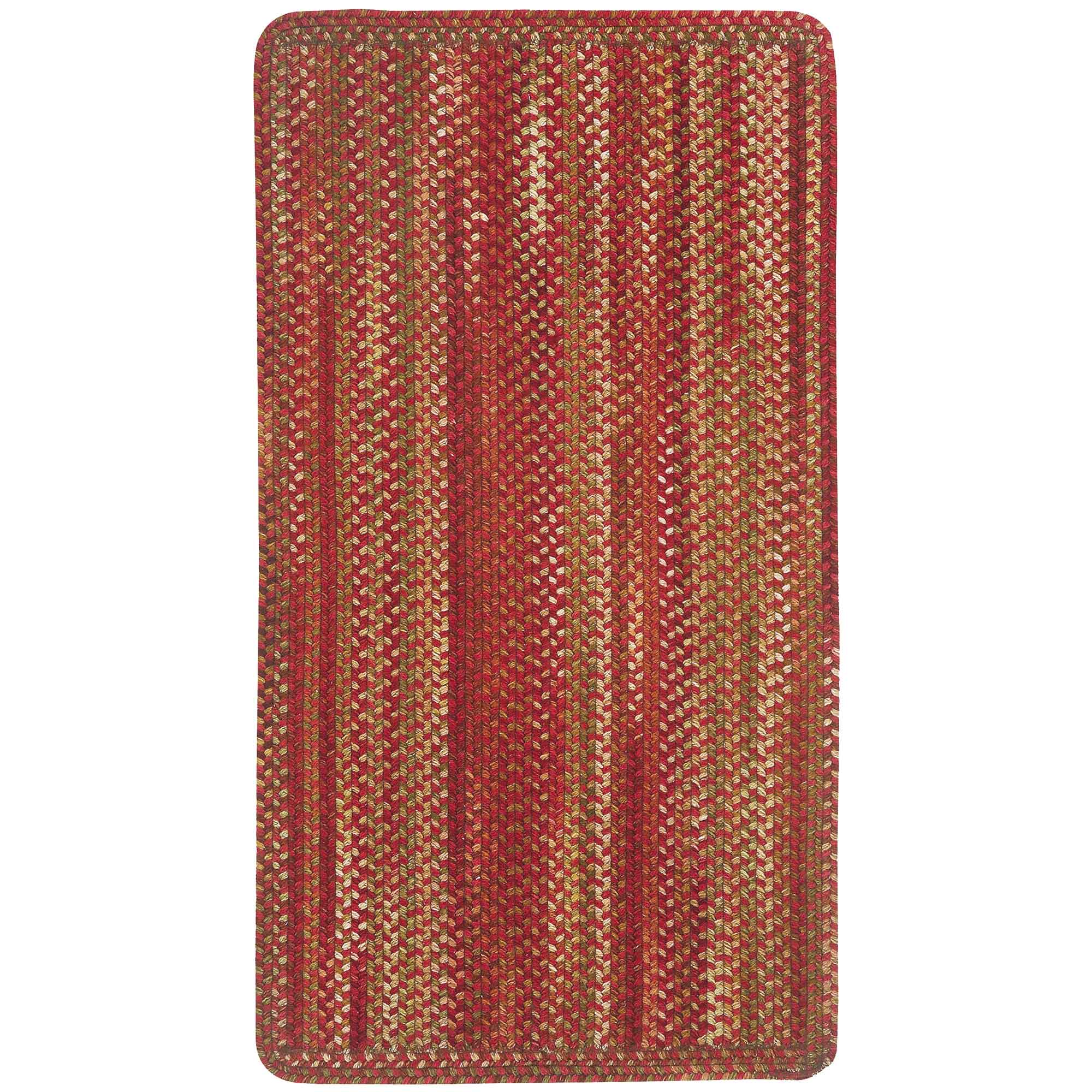 Homecoming Rosewood Red Braided Rug Vertical Stripe Rectangle image