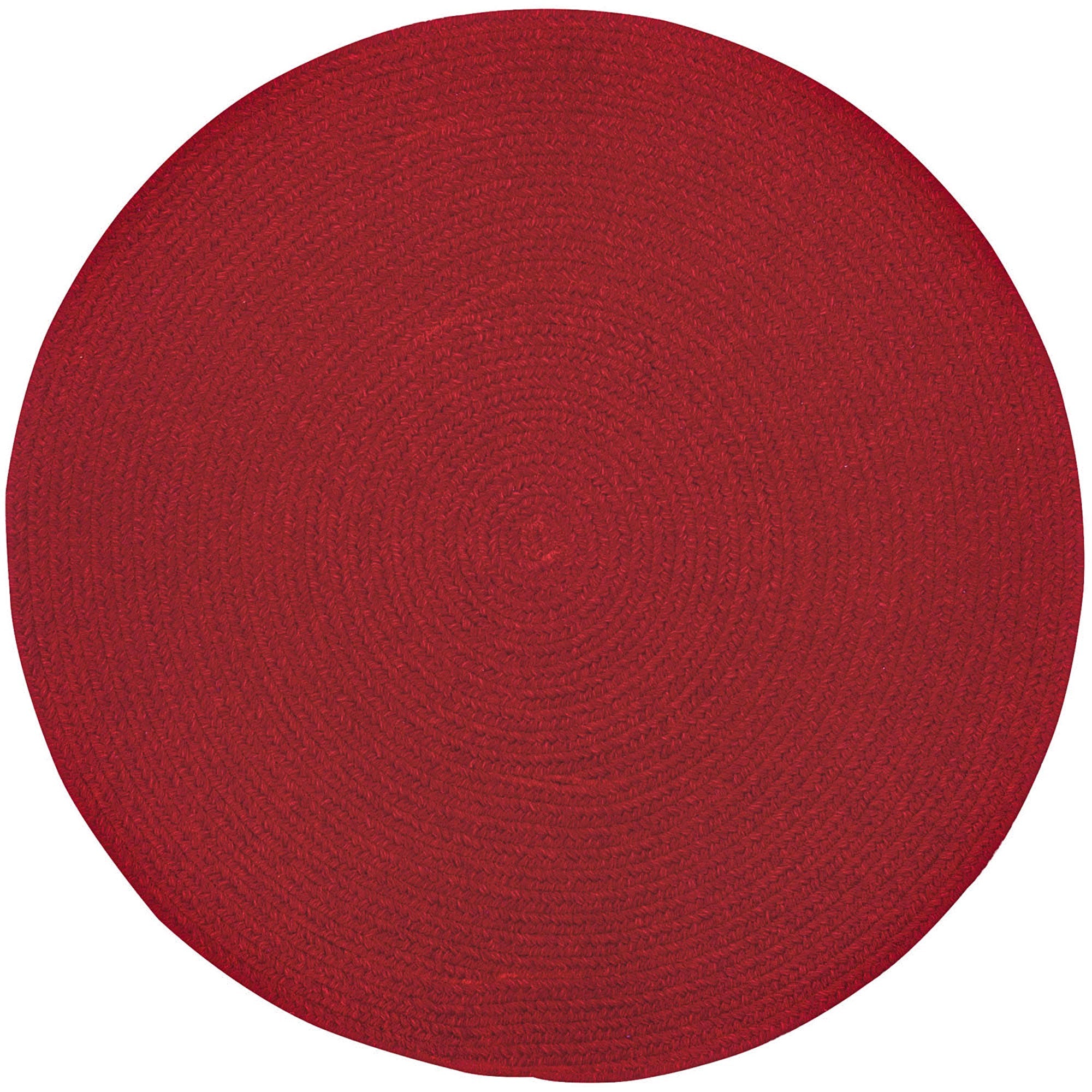 Heathered Scarlet Red Solid Braided Rug Round SiloC image
