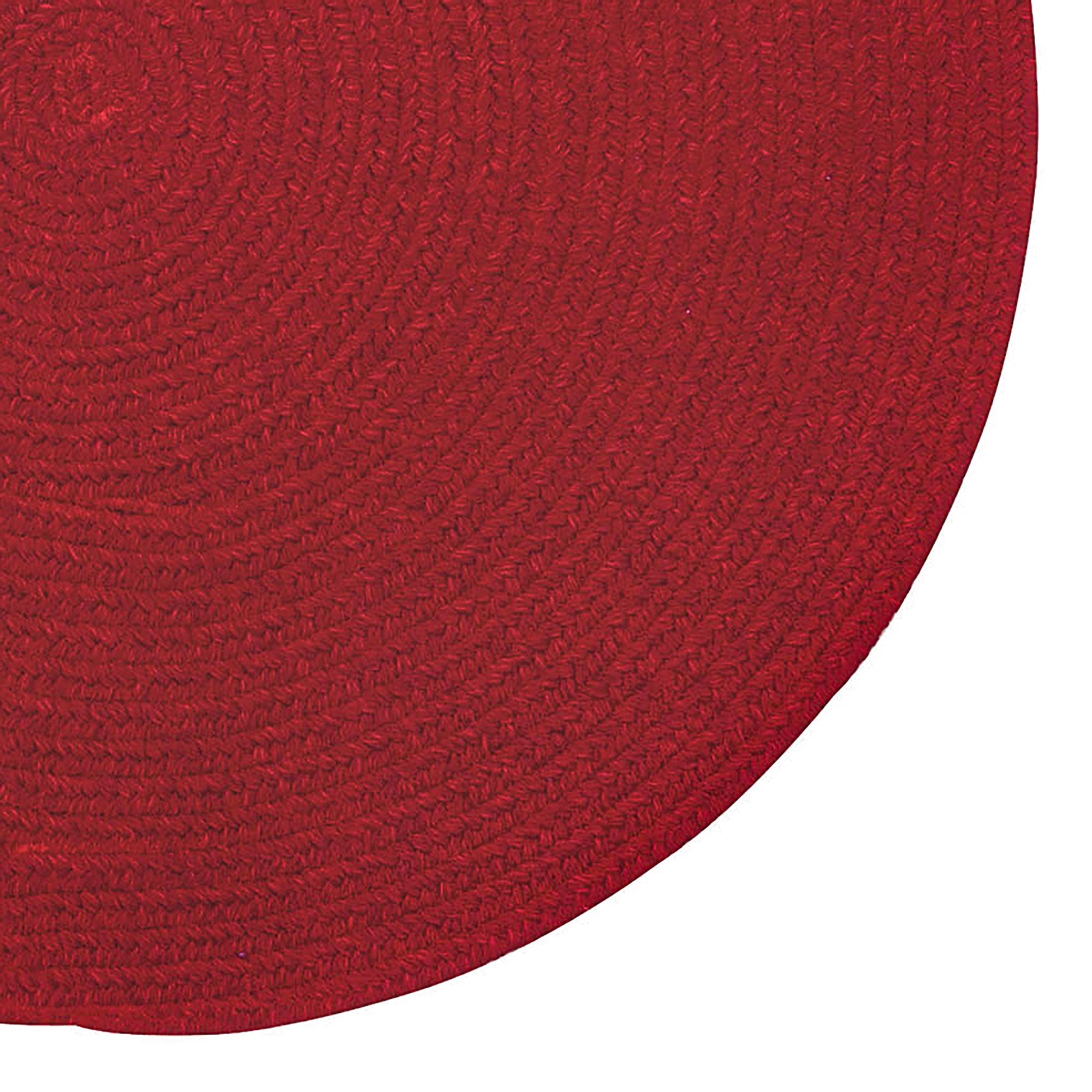 Heathered Scarlet Red Solid Braided Rug Round Corner image