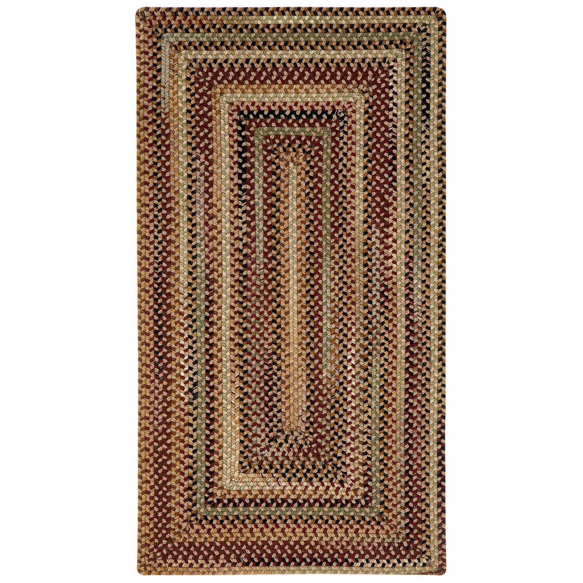 Gramercy Tan Braided Rug Concentric Rectangle image