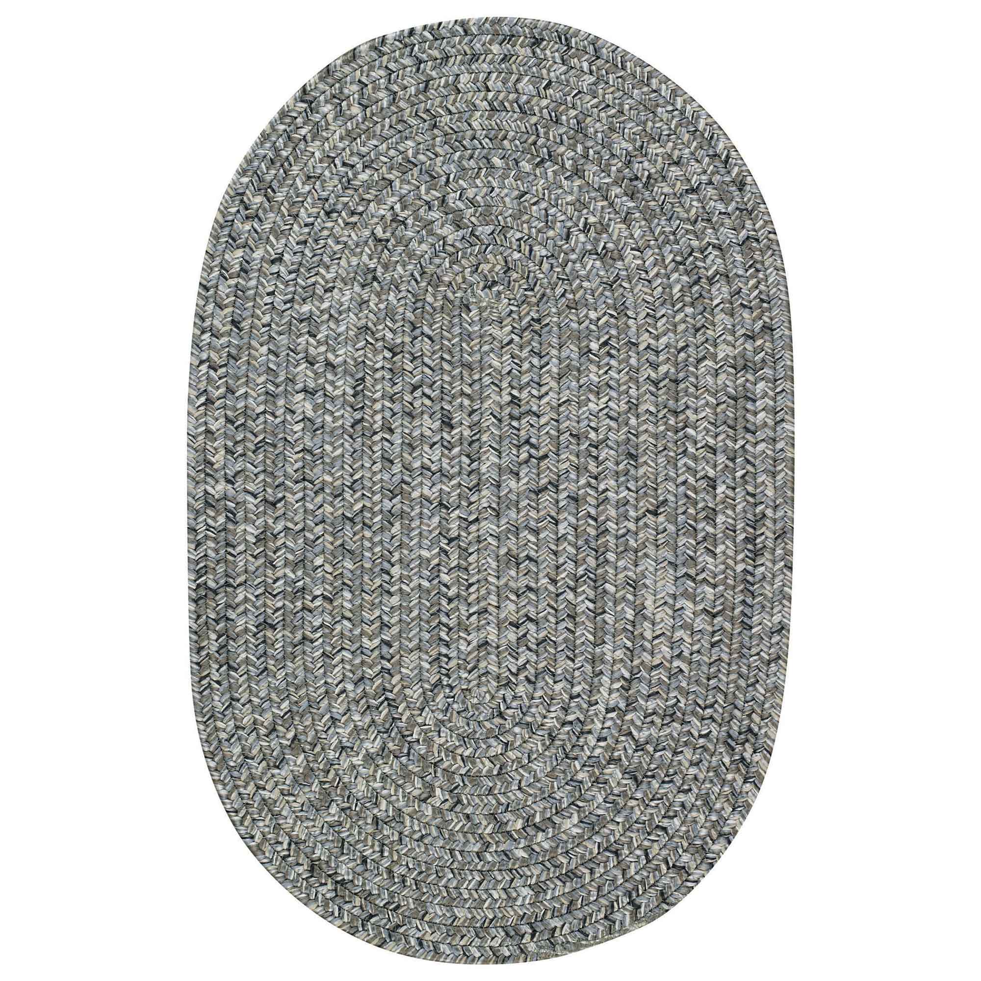 Sea Glass Smoky Quartz Braided Rug Oval image