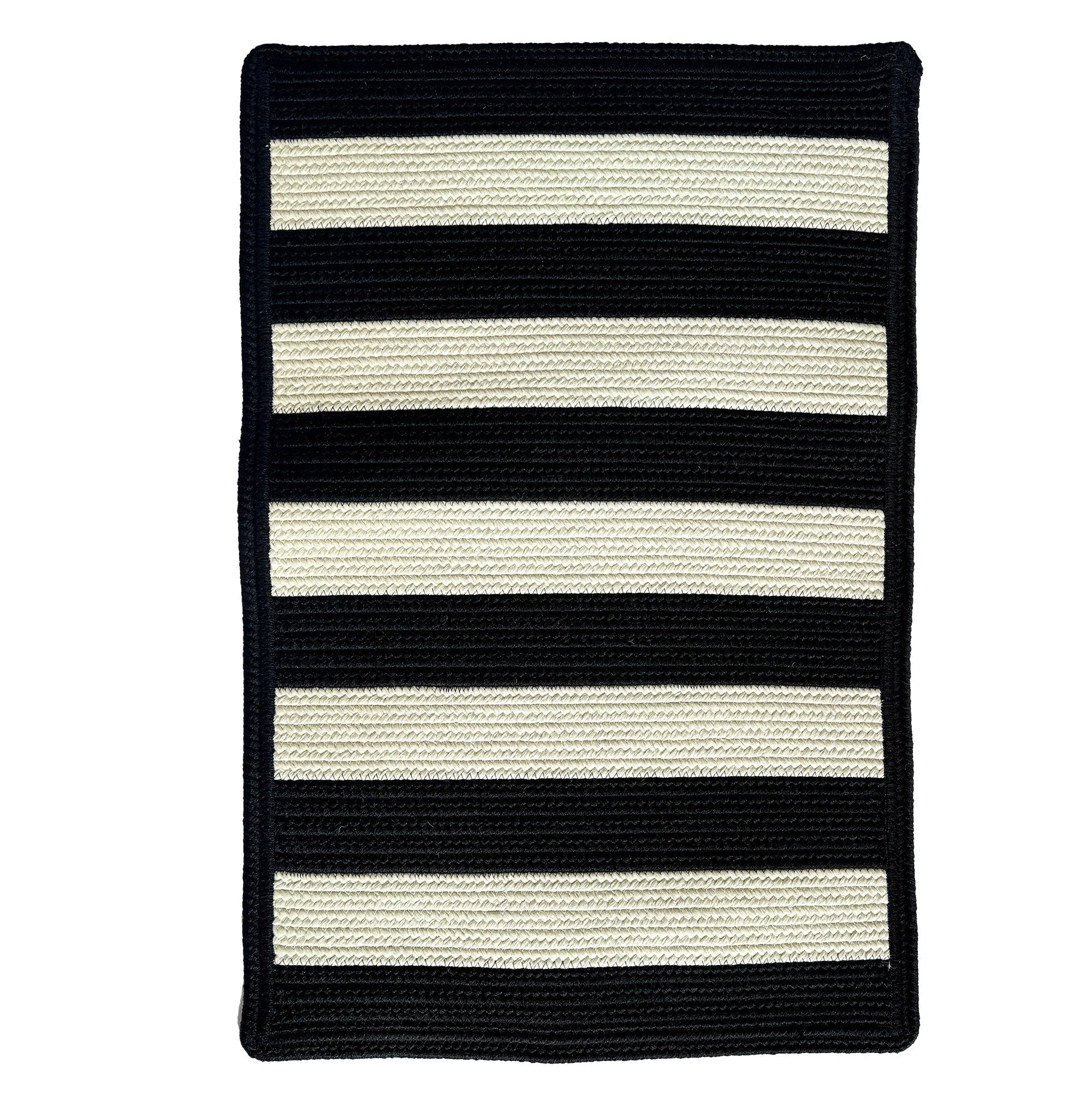 Timeless Black Braided Rug Cross Sewn Rectangle image