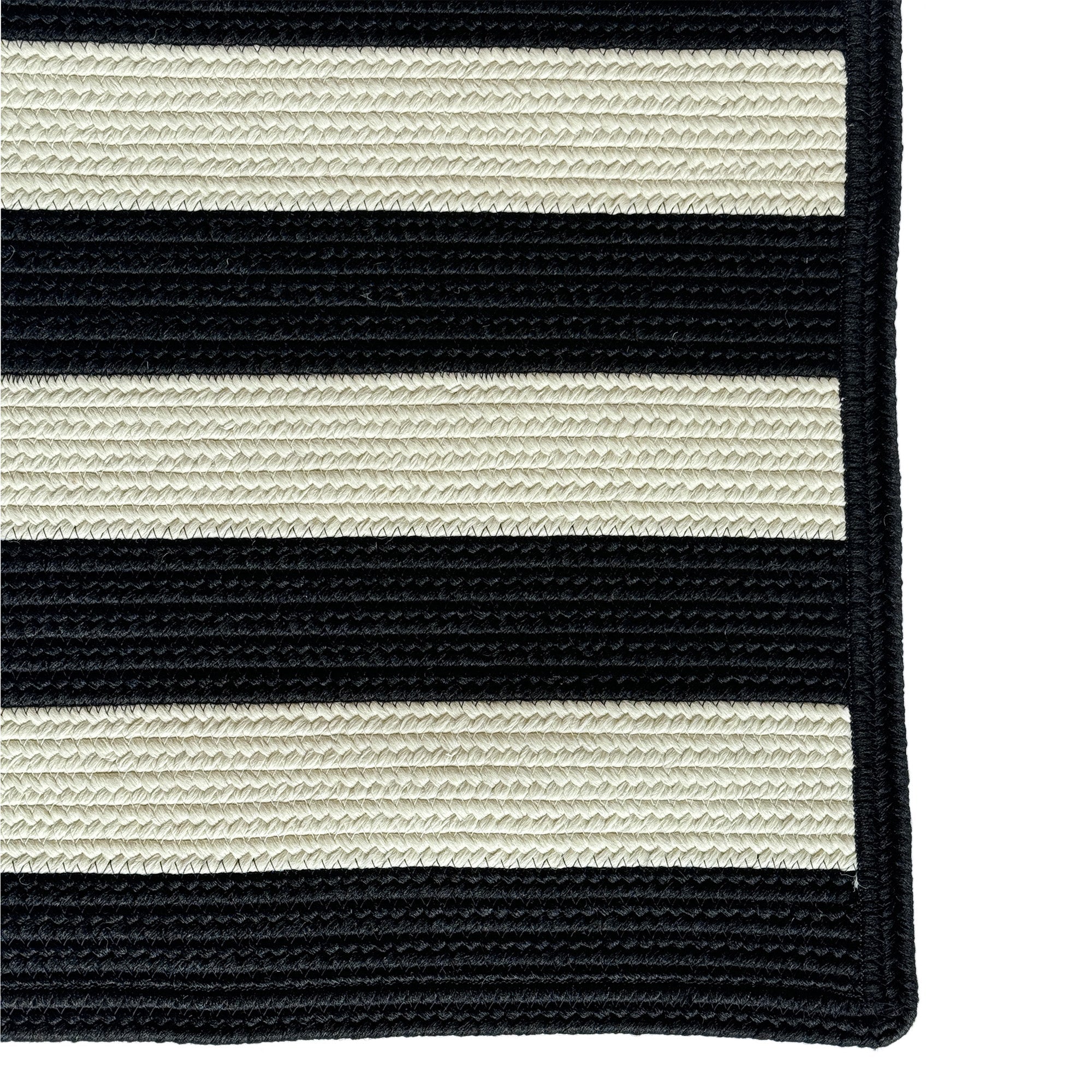 Timeless Black Braided Rug Cross Sewn Rectangle image