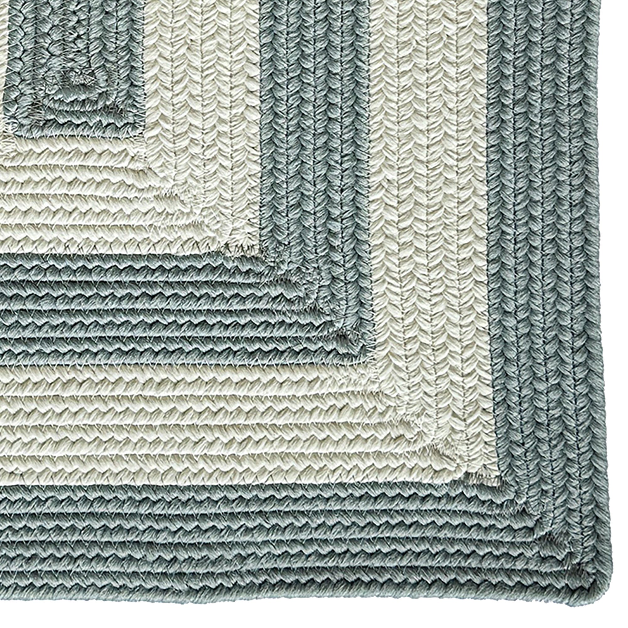 Timeless Spa Blue Braided Rug Concentric Rectangle image