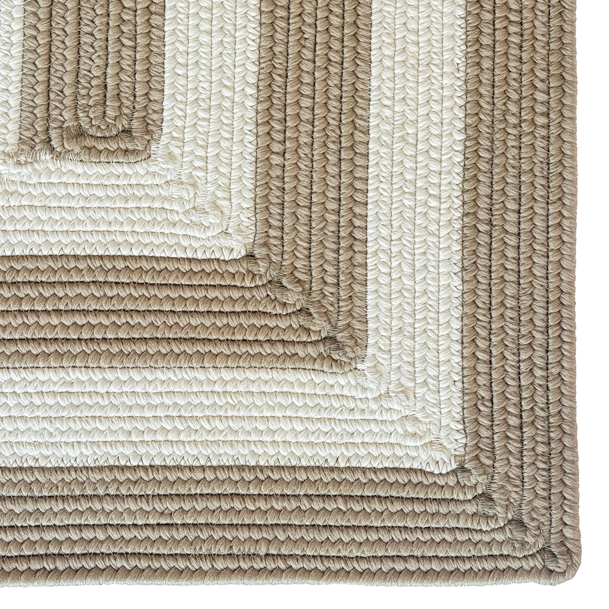Timeless Camel Braided Rug Concentric Rectangle image