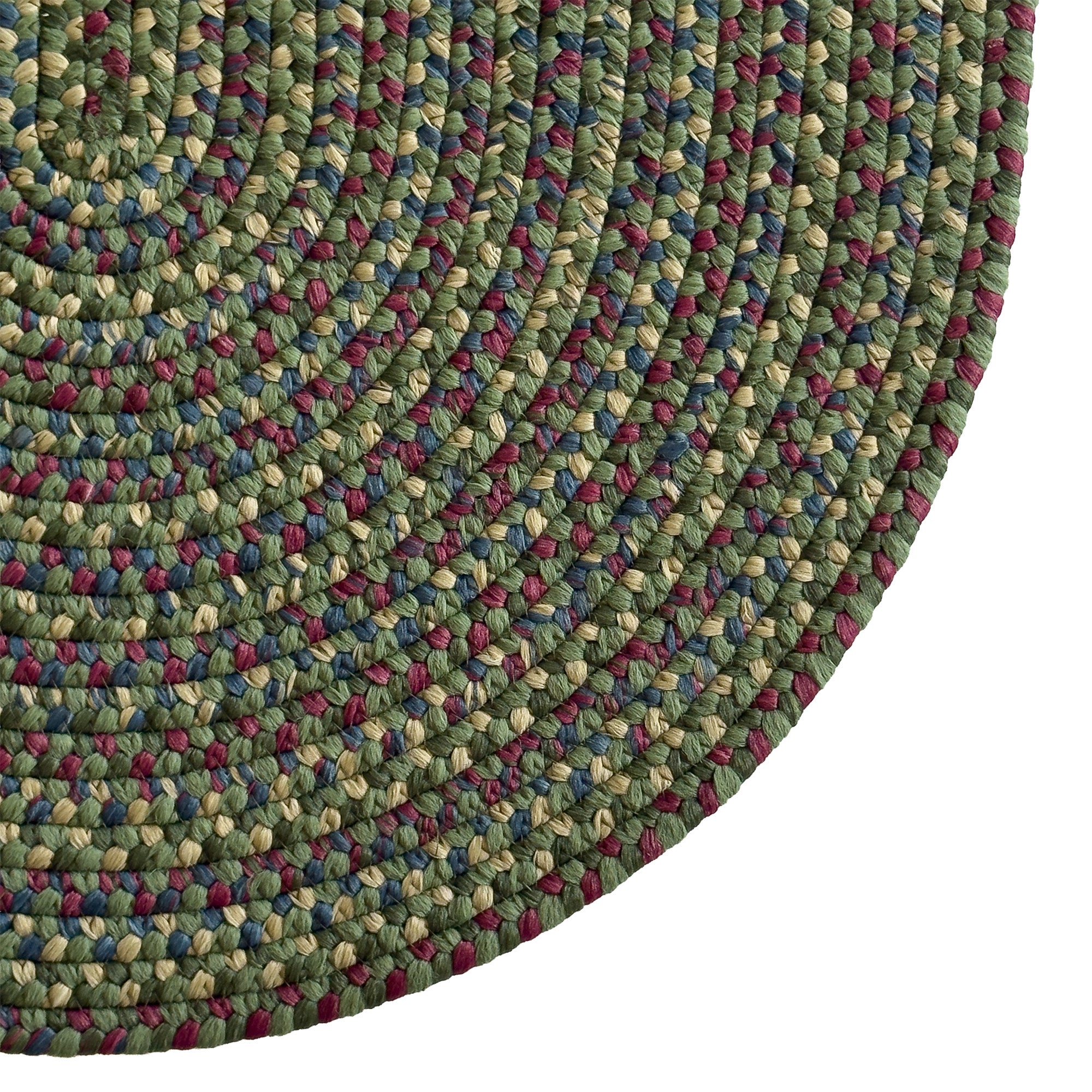 Beachwood Green Multi Braided Rug Oval image