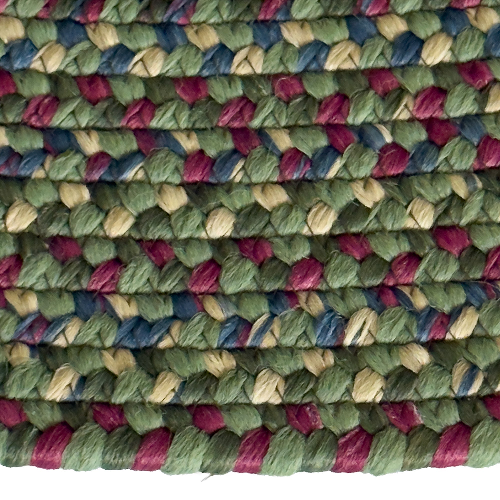 Beachwood Green Multi Braided Rug Oval image