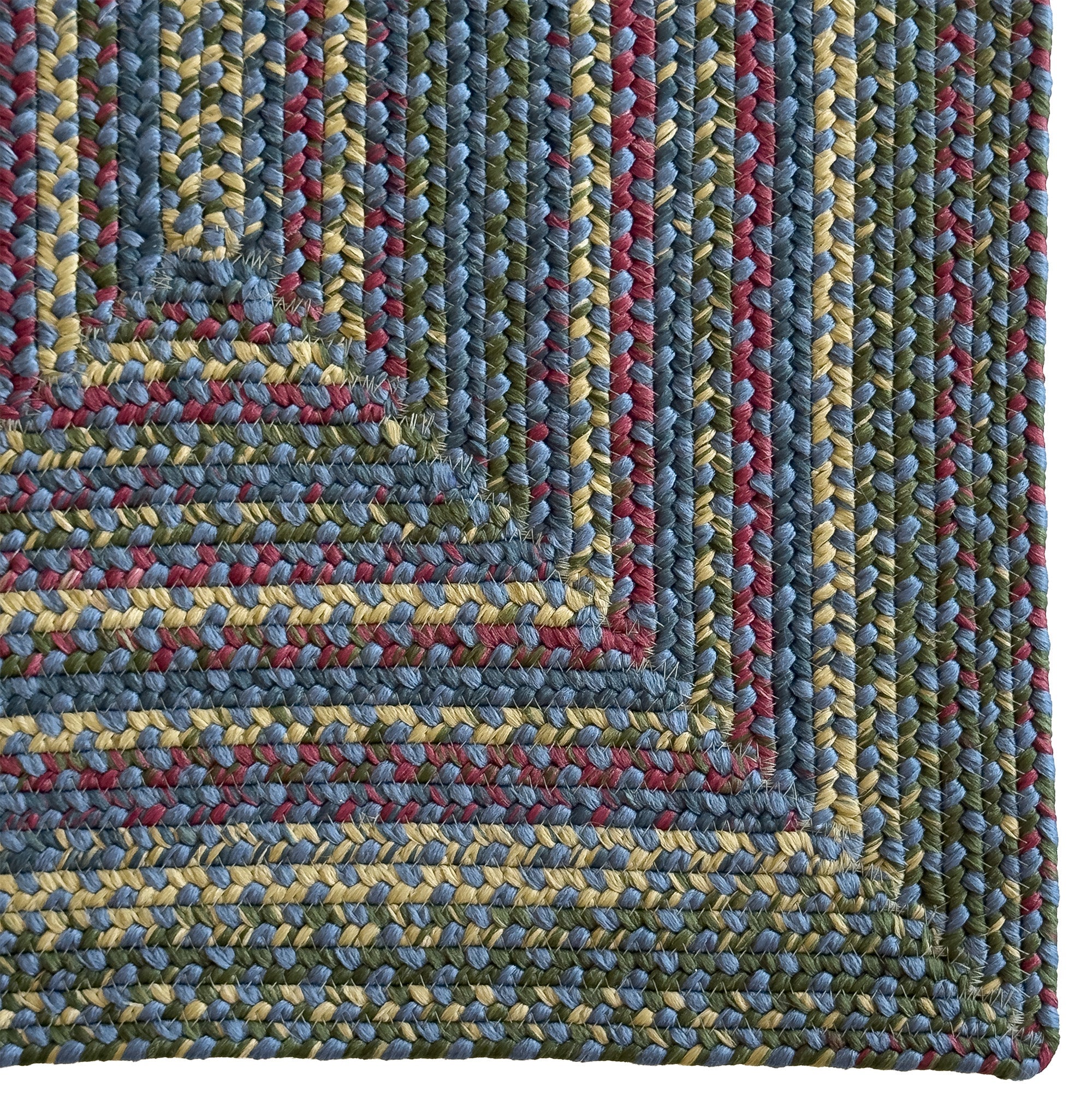 Beachwood Med. Blue Multi Braided Rug Concentric Rectangle image