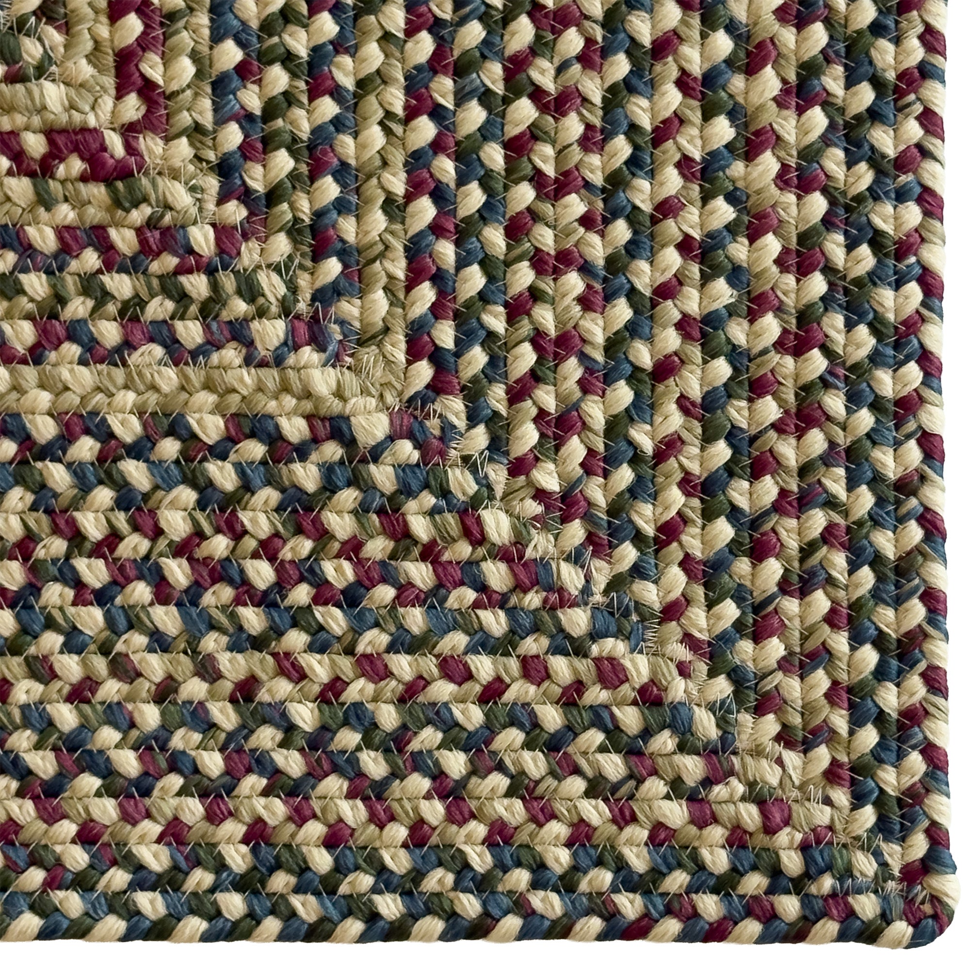 Beachwood Linen Multi Braided Rug Concentric Rectangle image