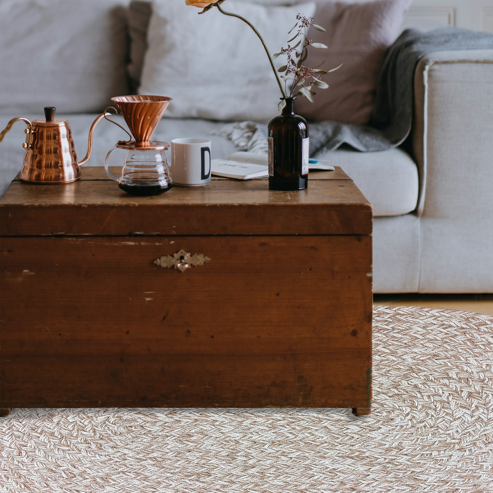 Terra Harvest Wheat Braided Rug Oval image