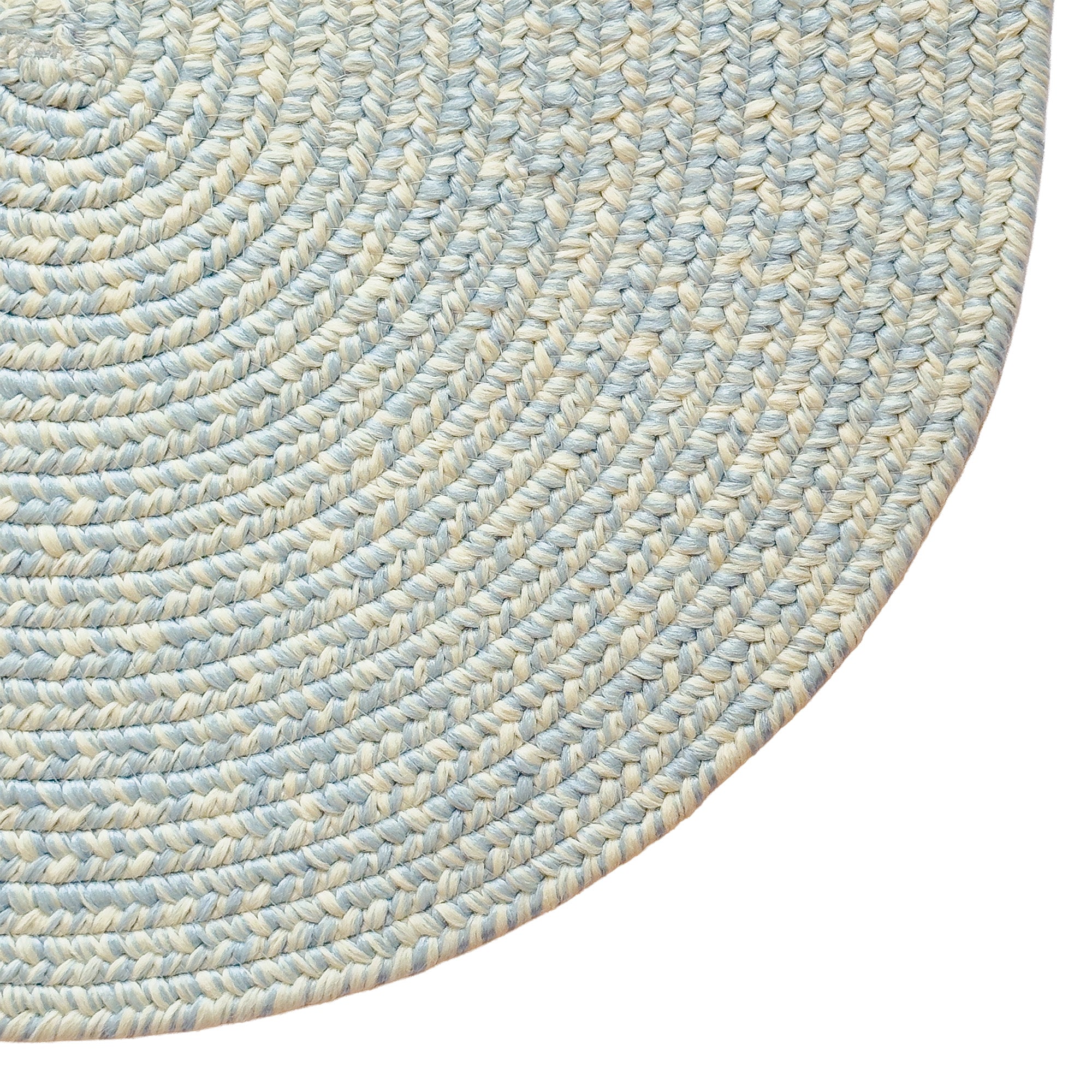 Beach Barn Tweed Baby Blue Braided Rug Oval image