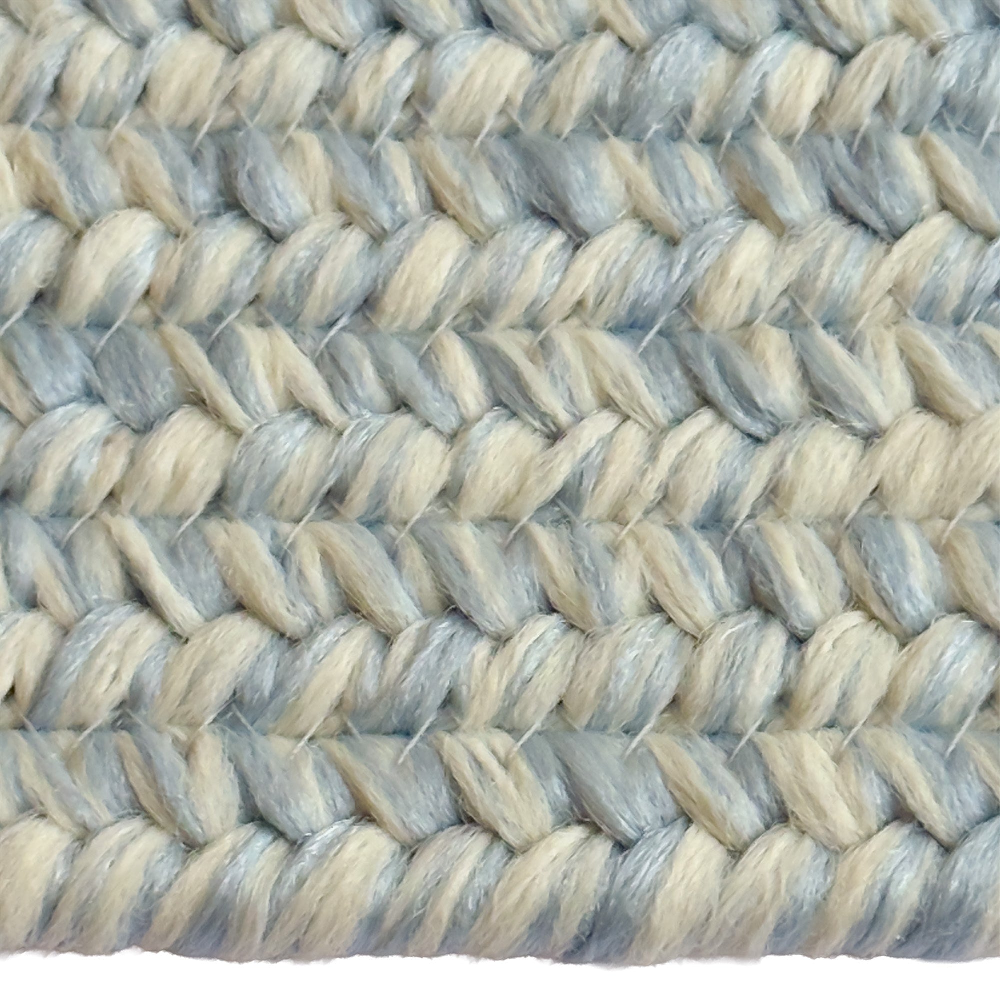 Beach Barn Tweed Baby Blue Braided Rug Oval image