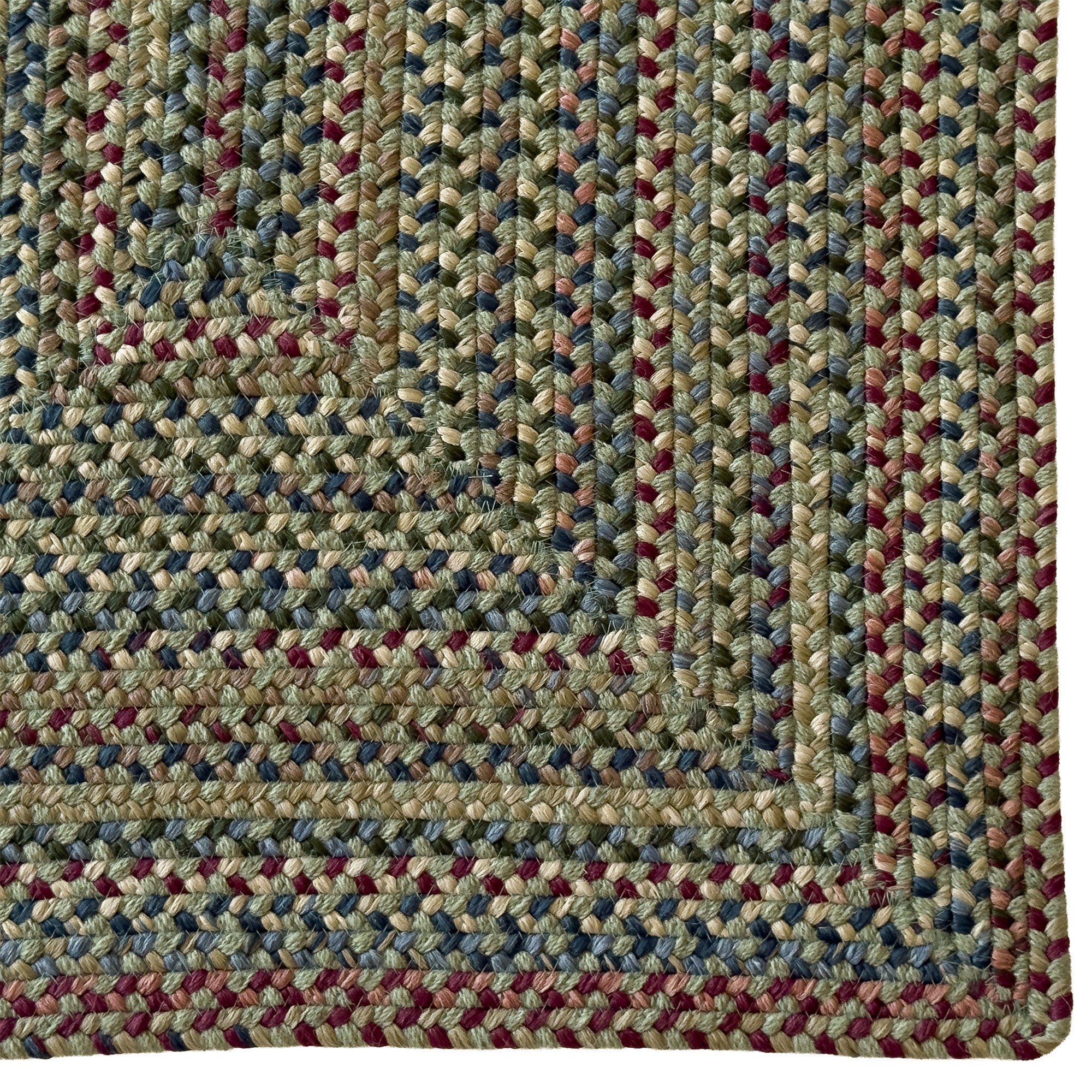 Timber Haven Olive Multi Braided Rug Concentric Rectangle image