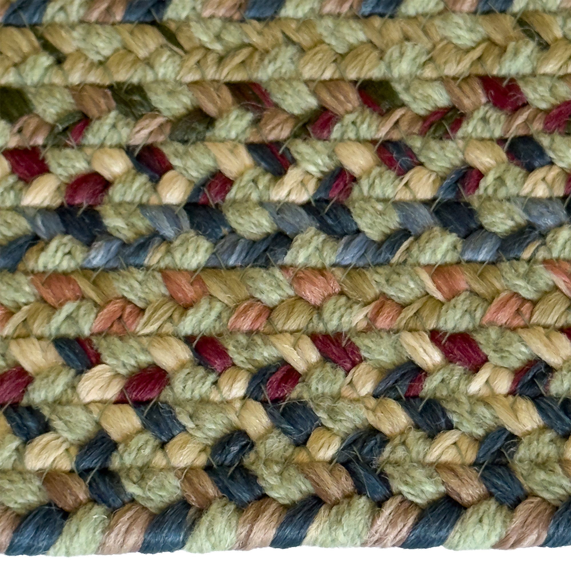 Timber Haven Olive Multi Braided Rug Concentric Rectangle image