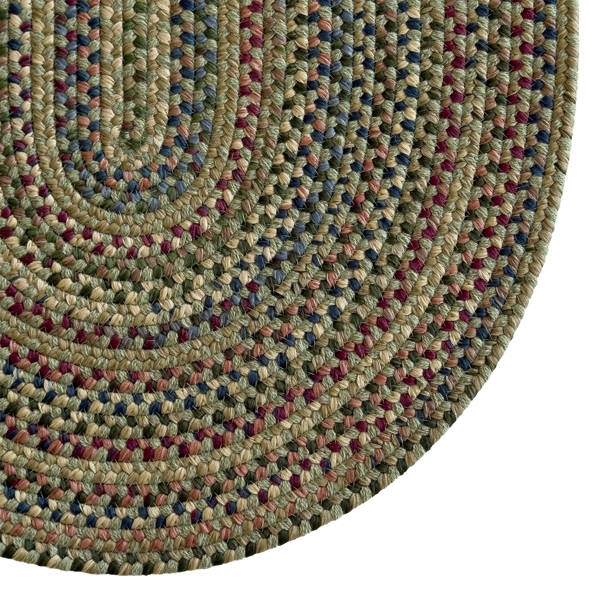 Timber Haven Olive Multi Braided Rug Oval image