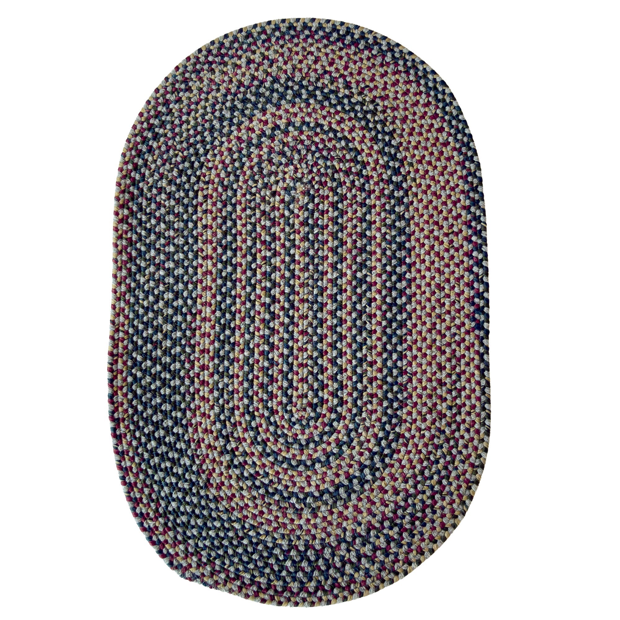 Timber Haven Light Grey Multi Braided Rug Oval image