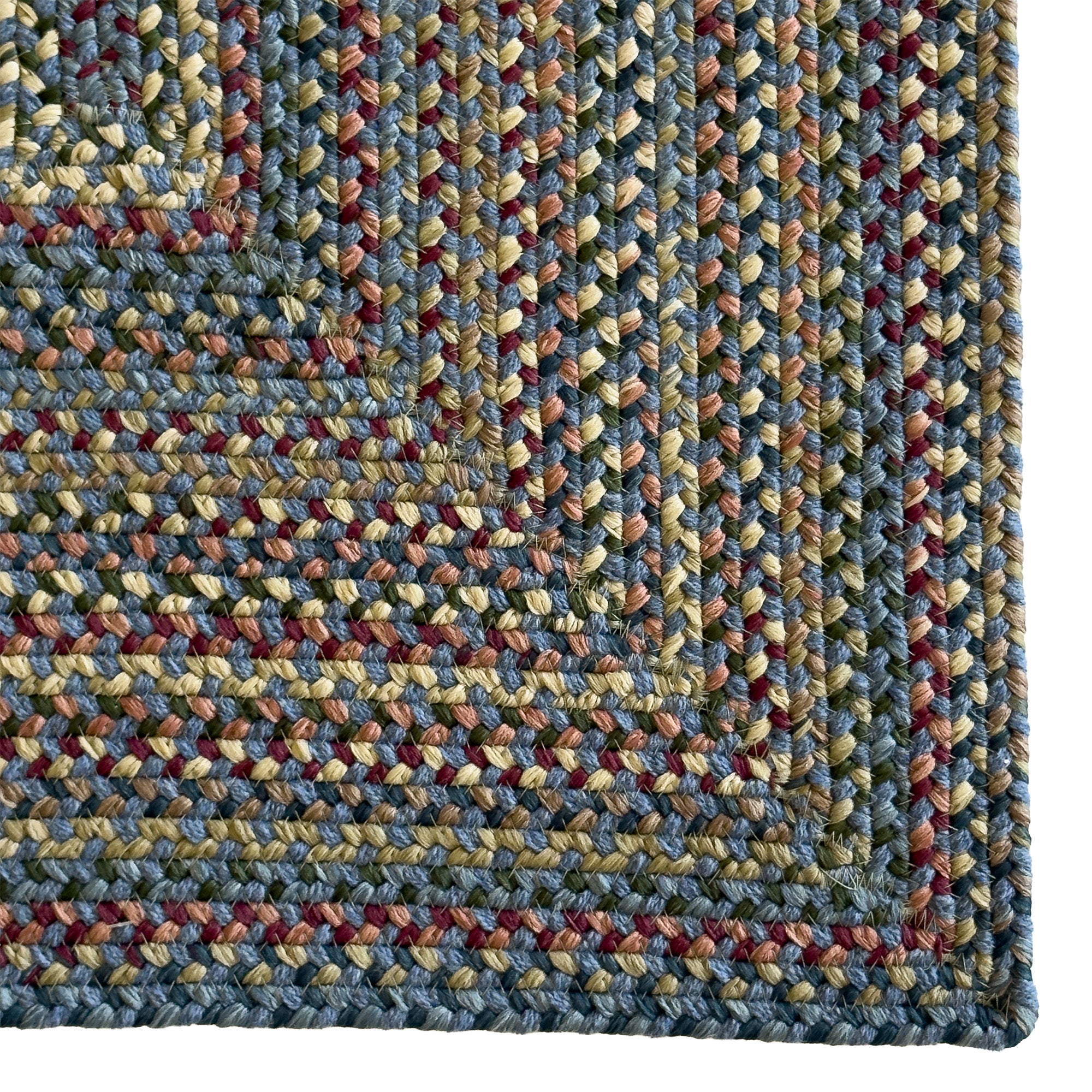 Timber Haven Dark Blue Multi Braided Rug Concentric Rectangle image