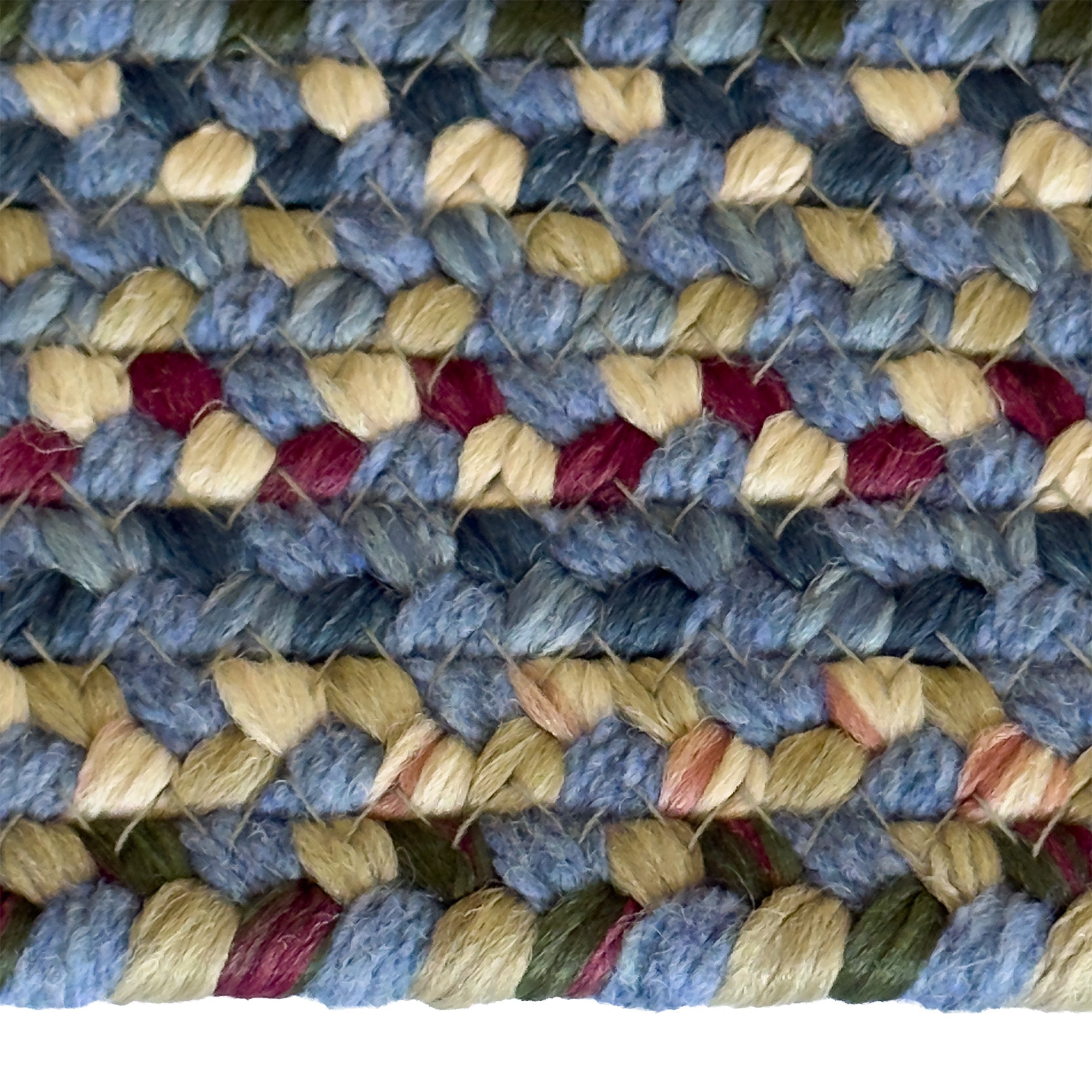 Timber Haven Dark Blue Multi Braided Rug Oval image