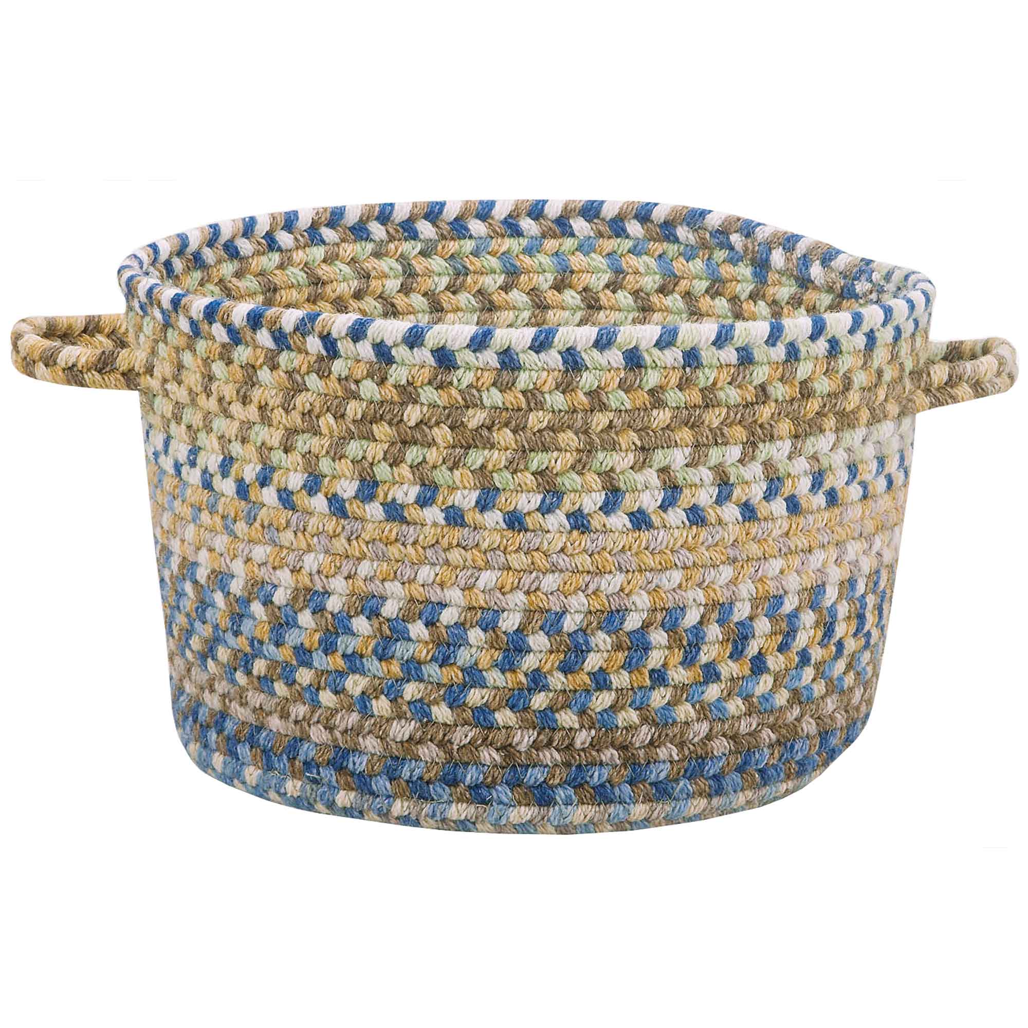 American Legacy Natural Blue Braided Rug Basket image