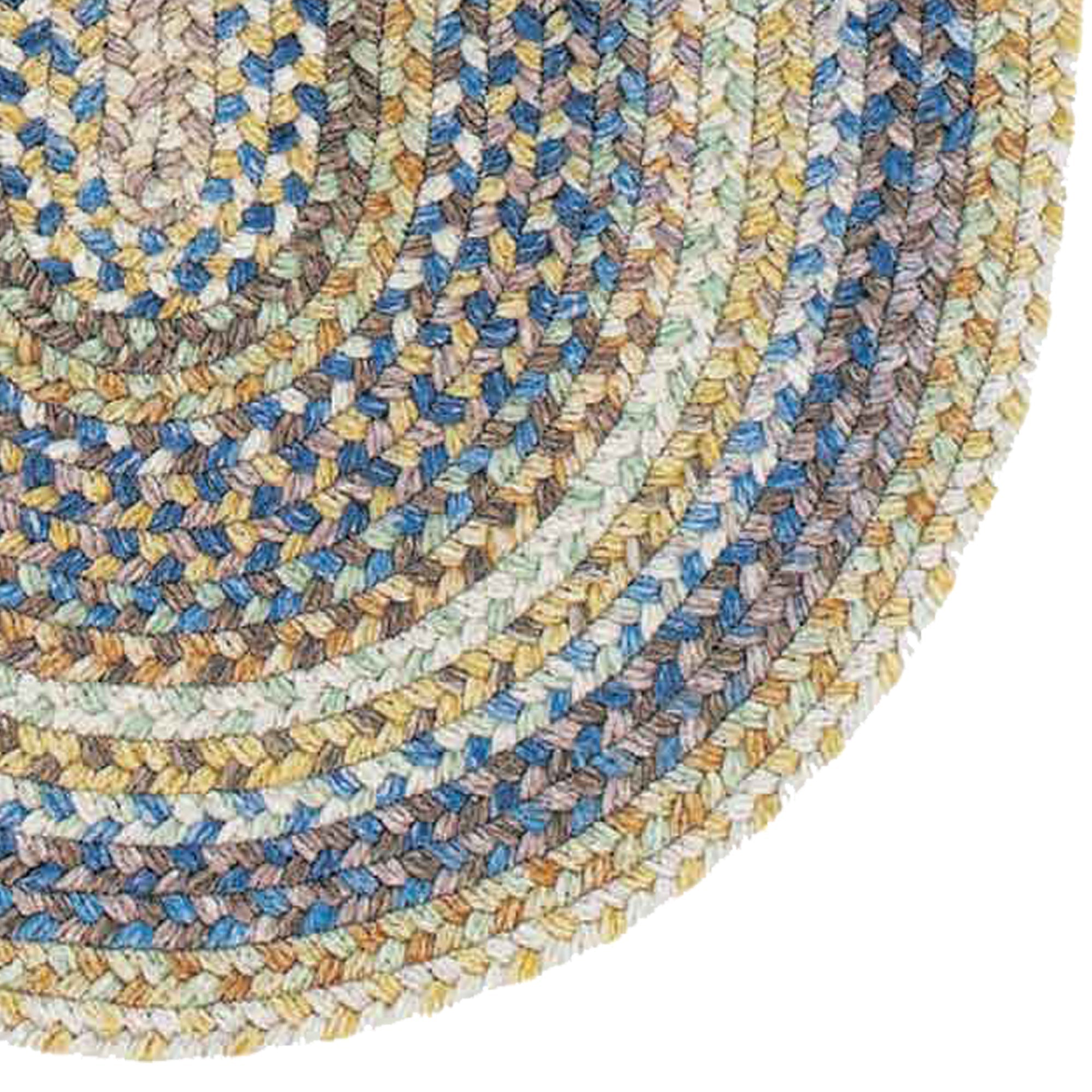 American Legacy Natural Blue Braided Rug Oval image