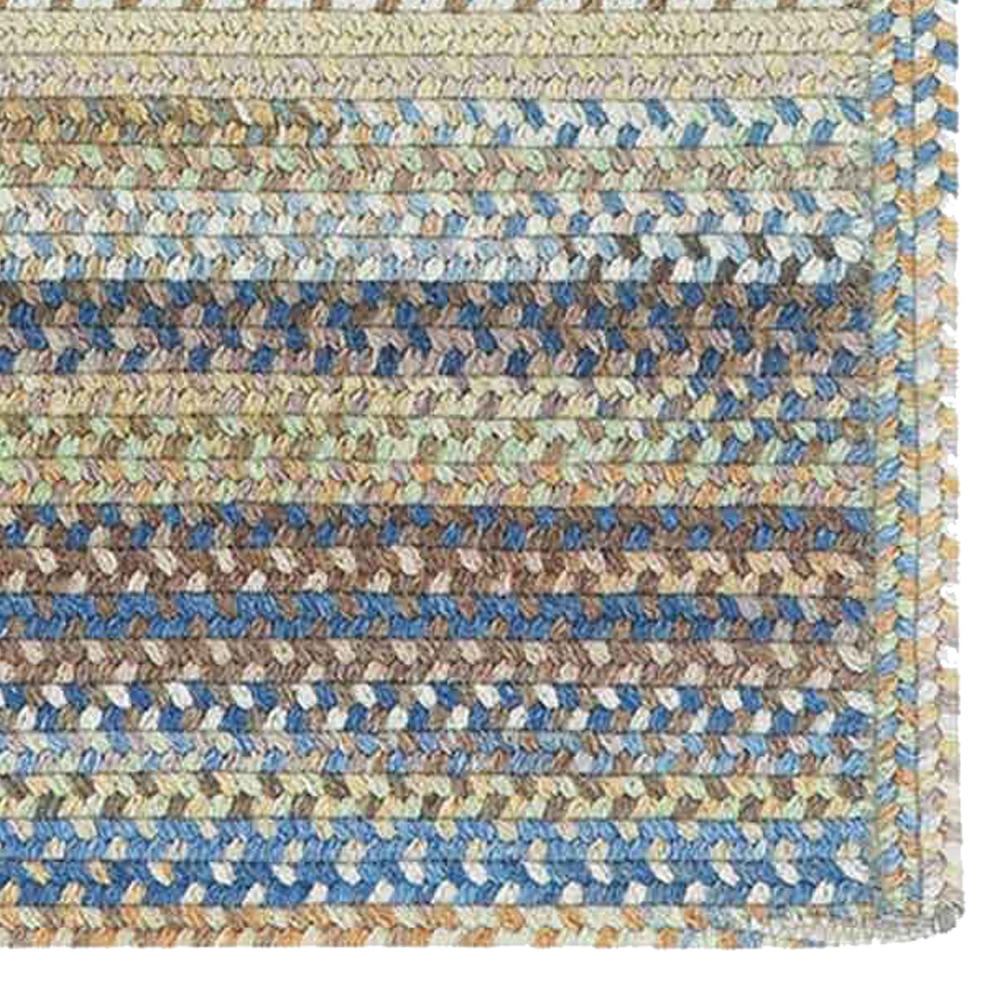 American Legacy Natural Blue Braided Rug Cross Sewn Rectangle image
