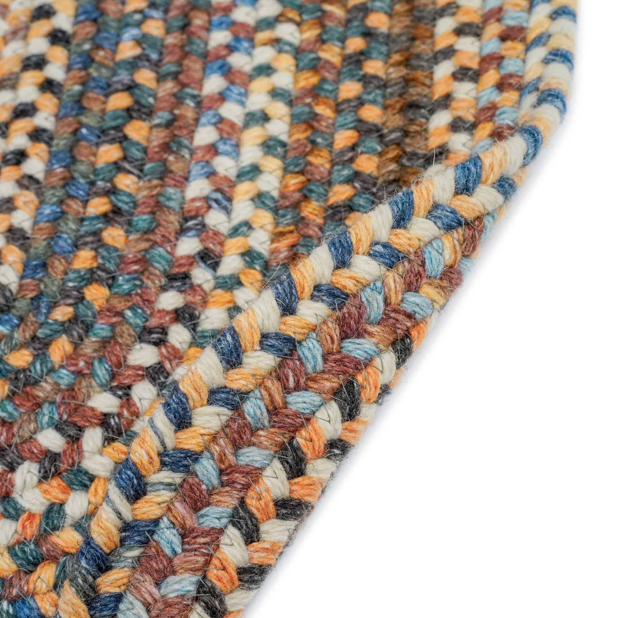 American Legacy Slate Blue Braided Rug Round image