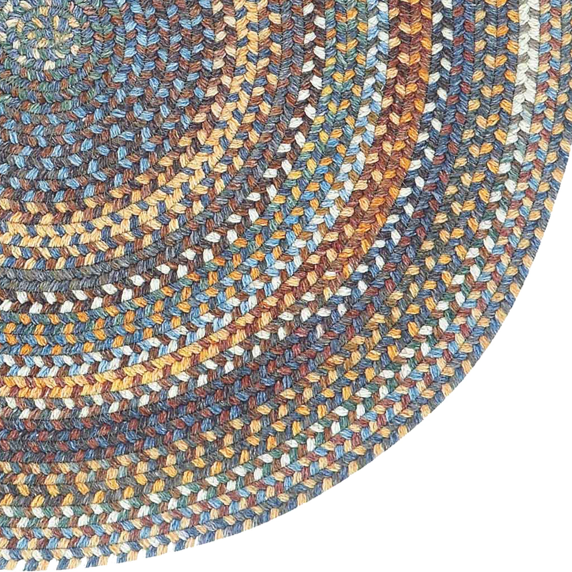 American Legacy Slate Blue Braided Rug Round image