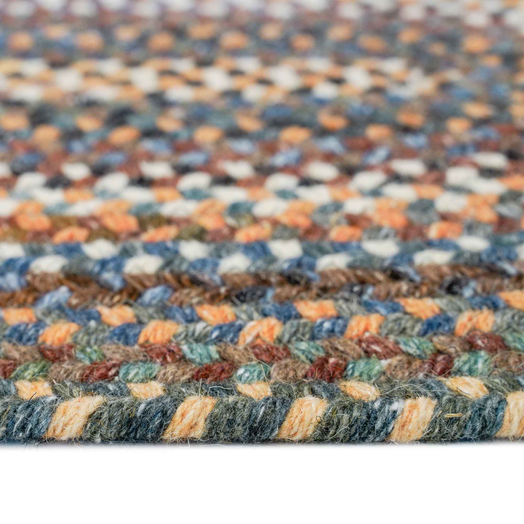 American Legacy Slate Blue Braided Rug Round image