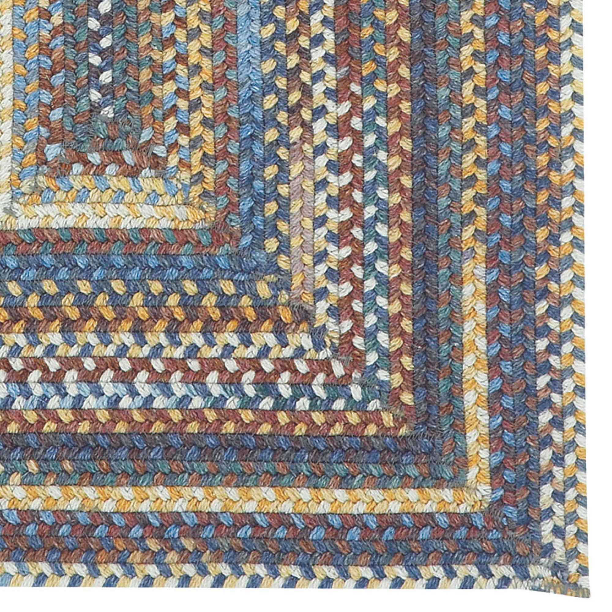 American Legacy Slate Blue Braided Rug Concentric Rectangle image