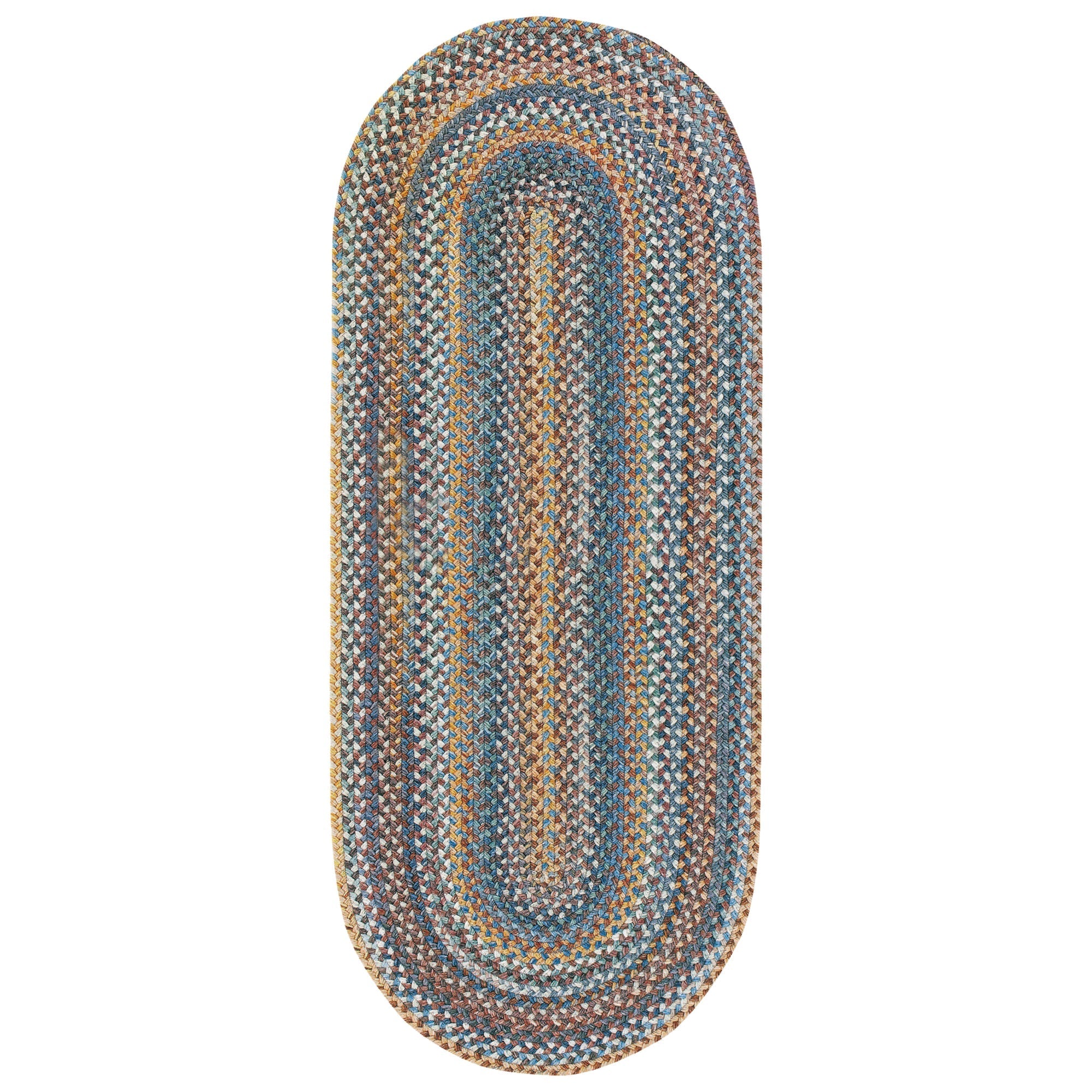American Legacy Slate Blue Braided Rug Oval image
