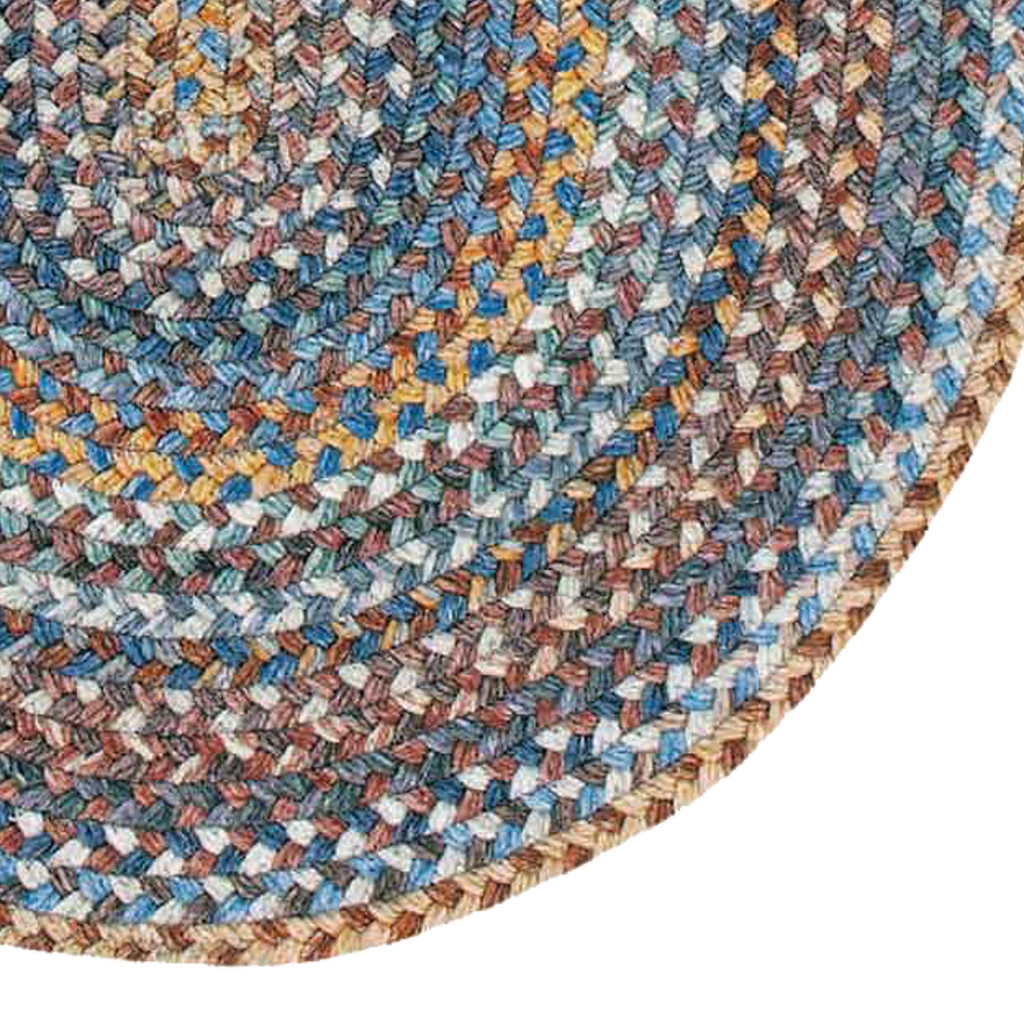 American Legacy Slate Blue Braided Rug Oval image