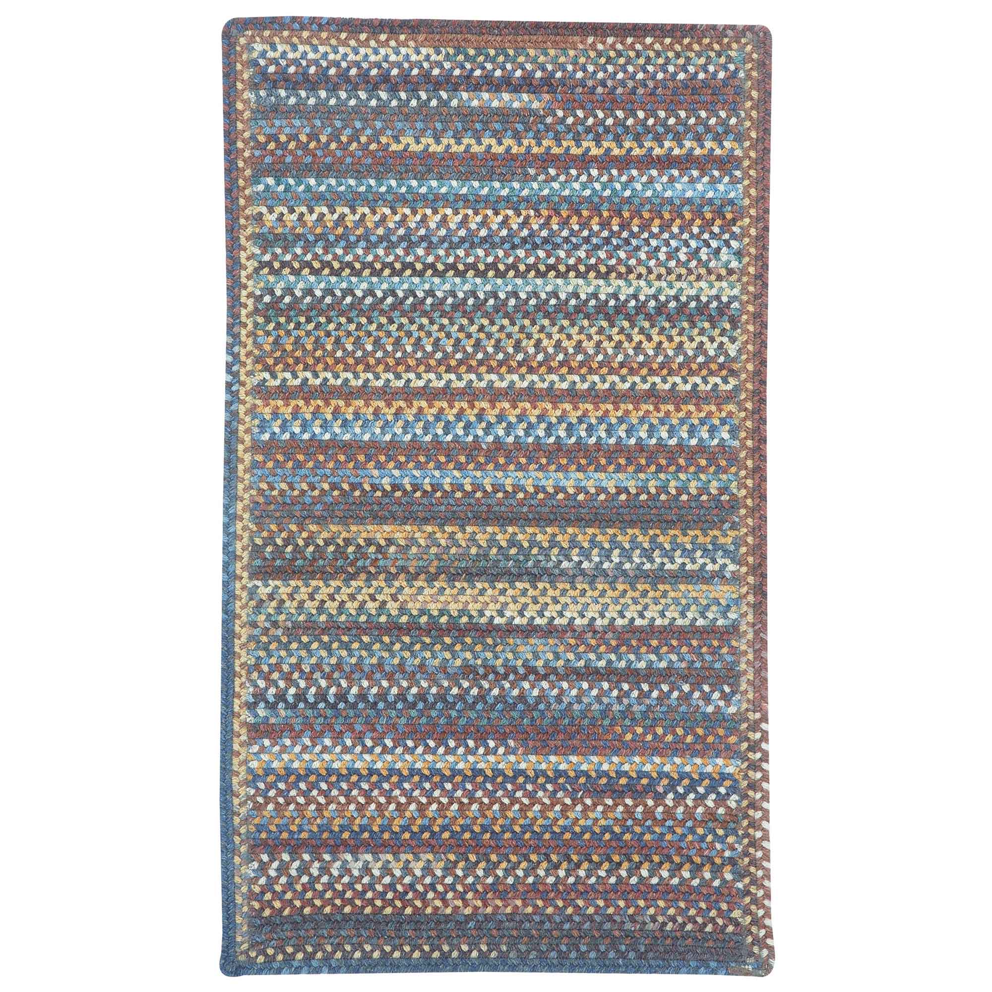 American Legacy Slate Blue Braided Rug Cross Sewn Rectangle image