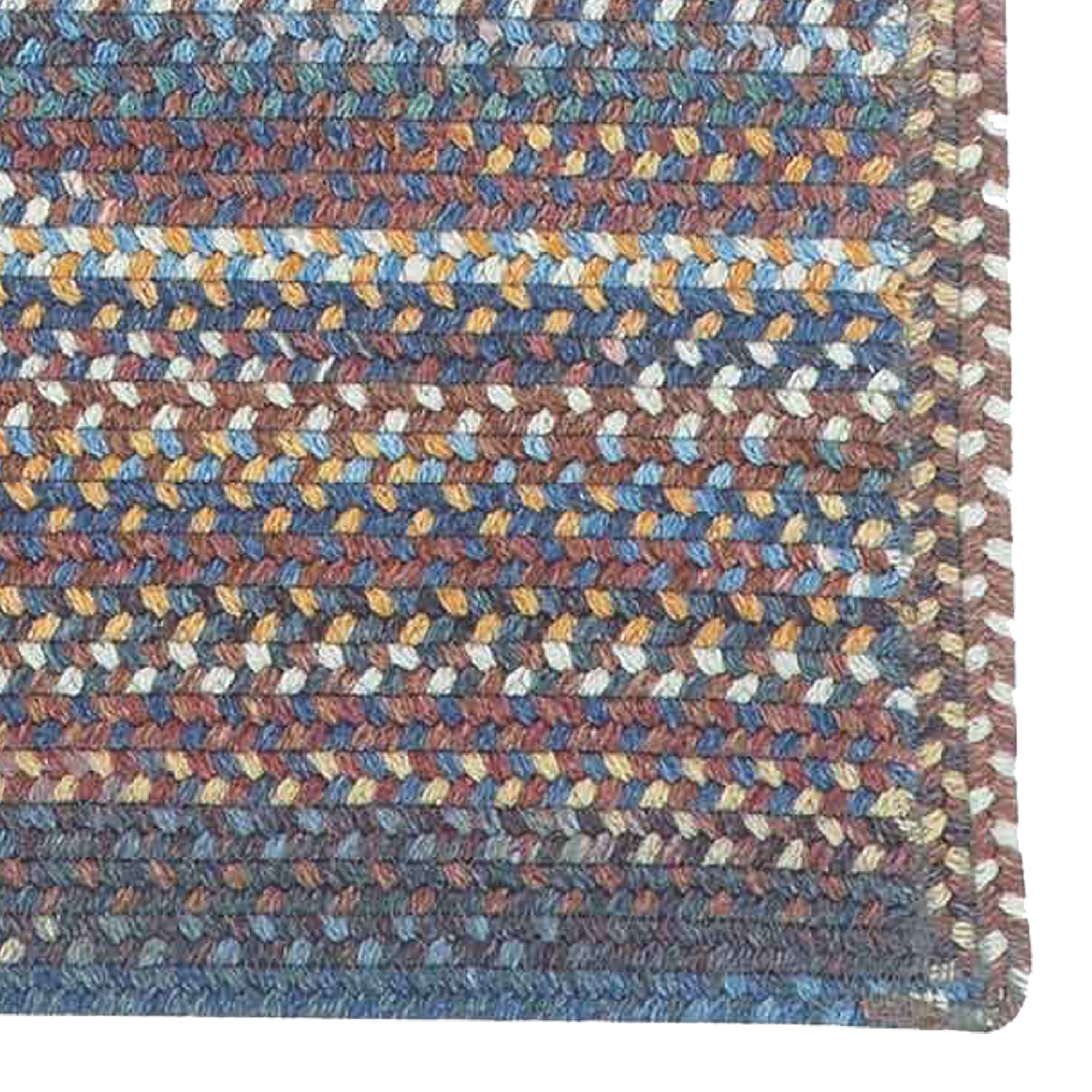 American Legacy Slate Blue Braided Rug Cross Sewn Rectangle image