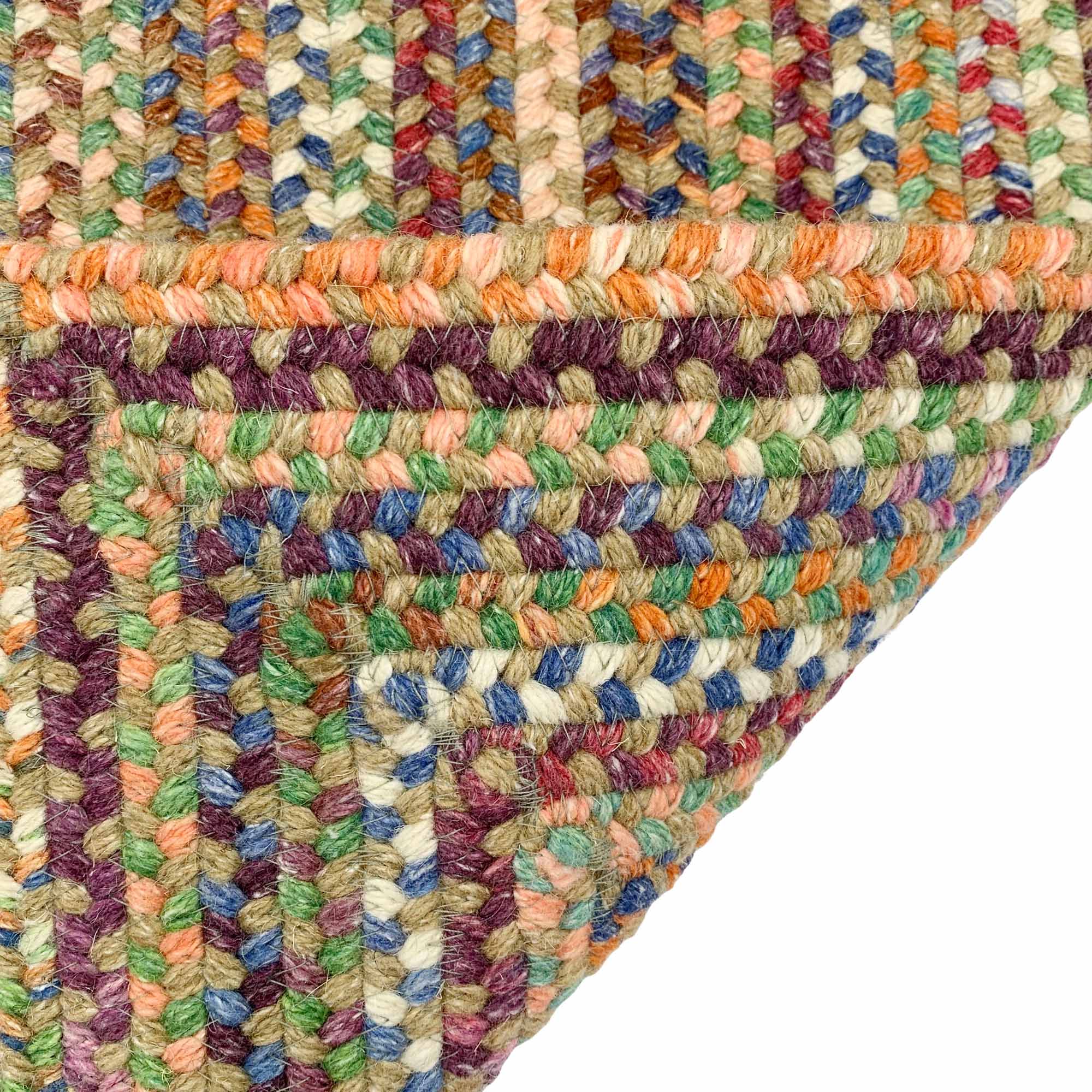 American Classic Cinnamon Braided Rug Concentric Rectangle image