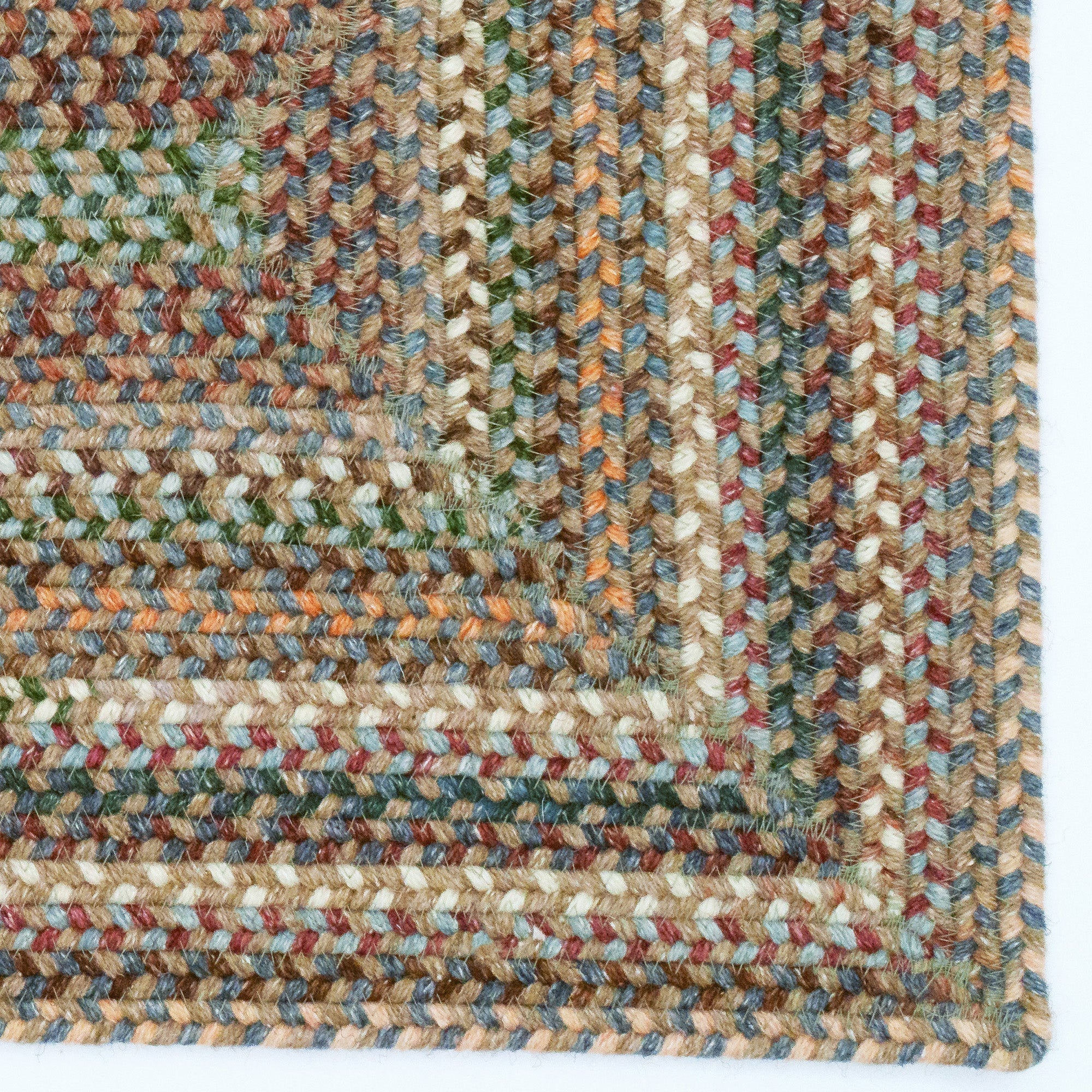 American Classic Moss Multi Braided Rug Concentric Rectangle image